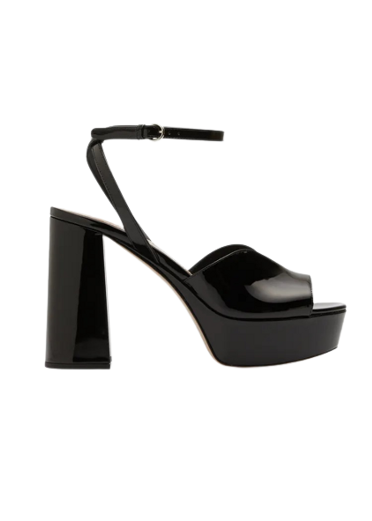 Miu Miu Patent Ankle-Strap Platform Sandals