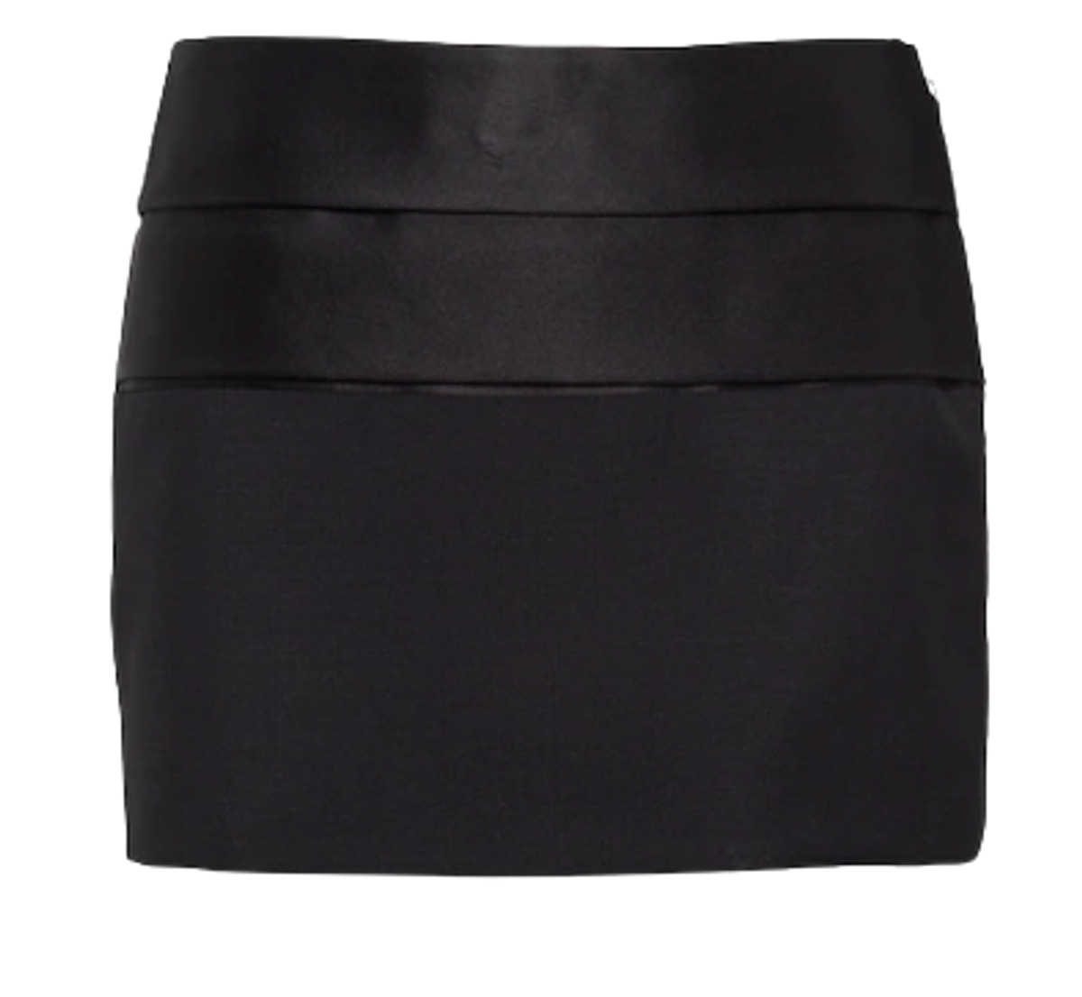 Prada Kid Mohair Black Satin Miniskirt