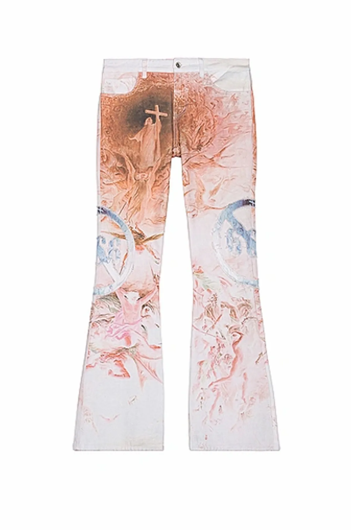 Who Decides War Infrared Motif Denim Pant In Red & Cloud & Ash