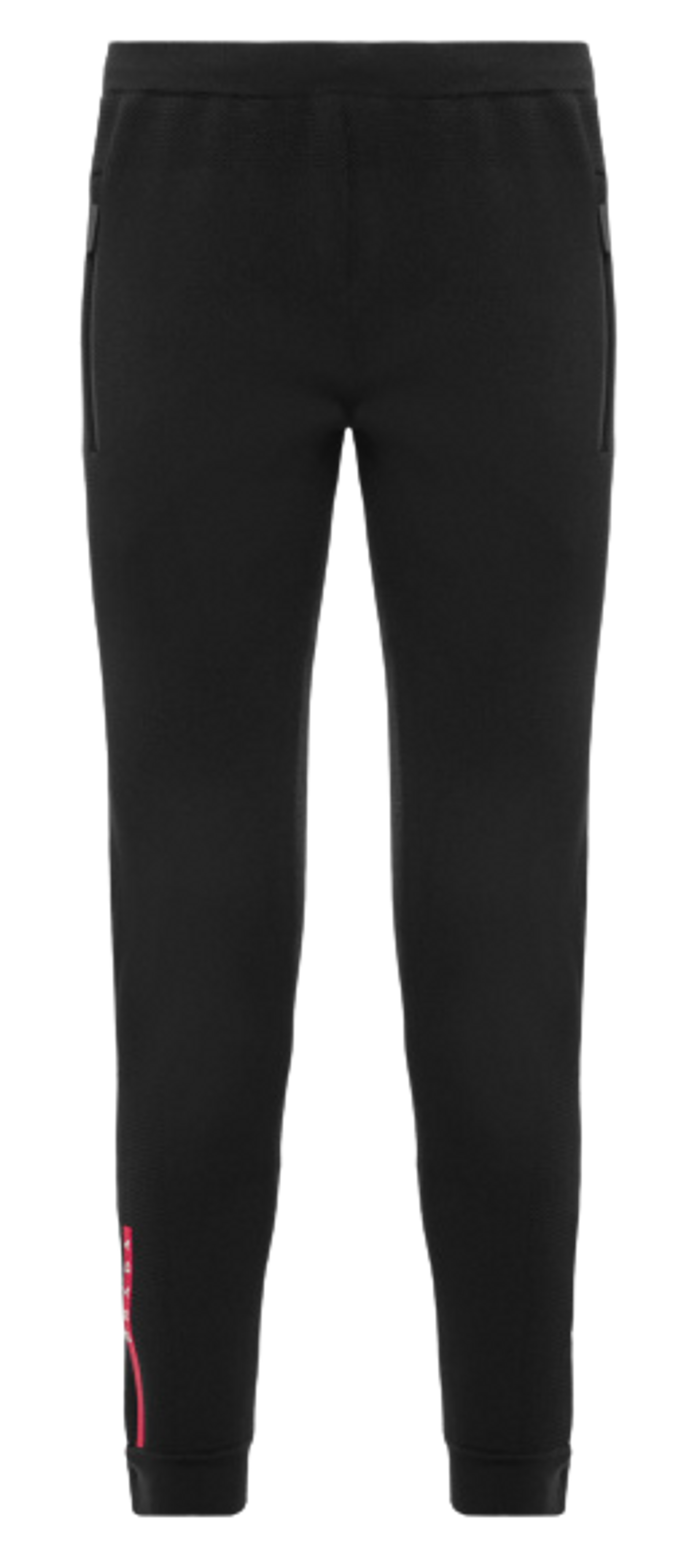 Prada Black Linea Rossa Pique Joggers