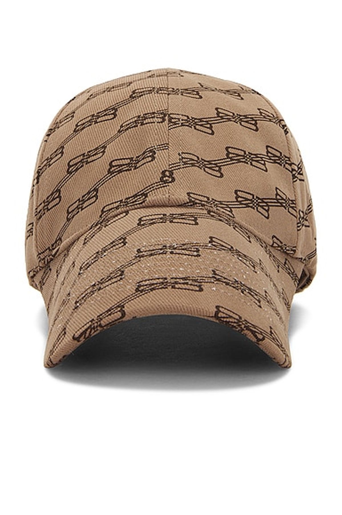 Balenciaga Bb Logo Printed Cotton Cap In Beige,brown