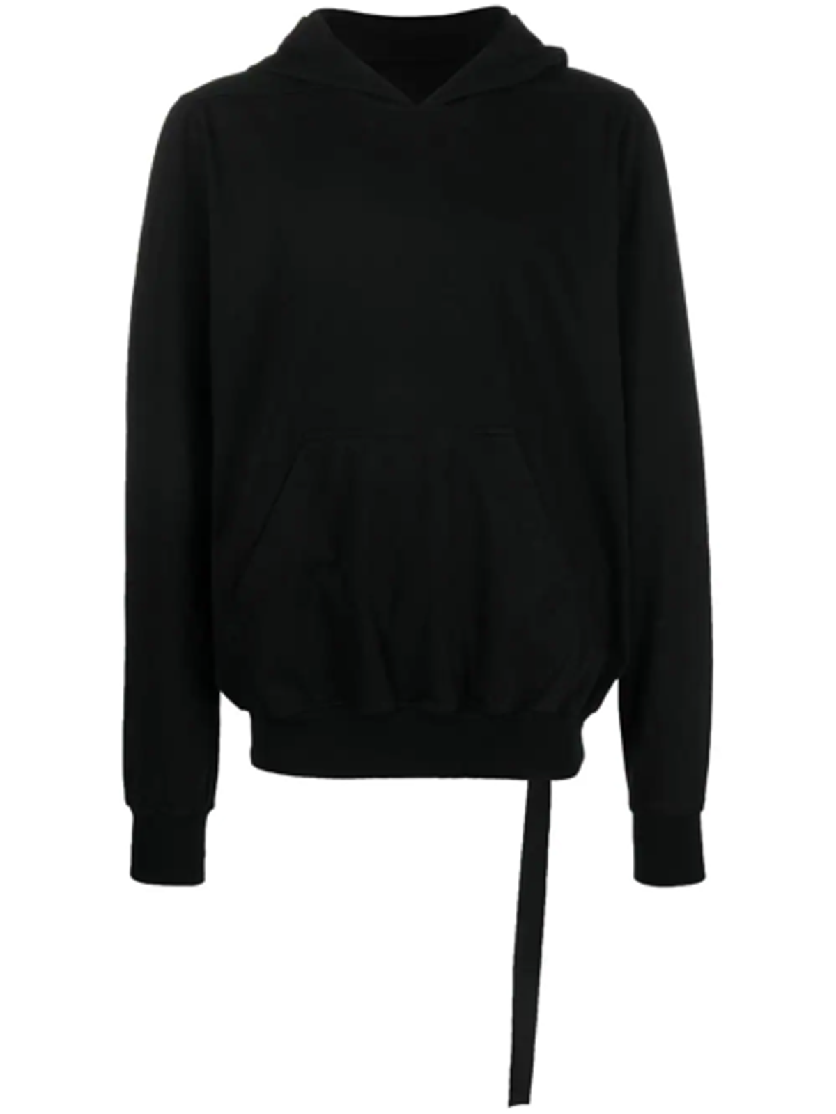 Rick Owens Drawstring-Fastening Detail Black Hoodie