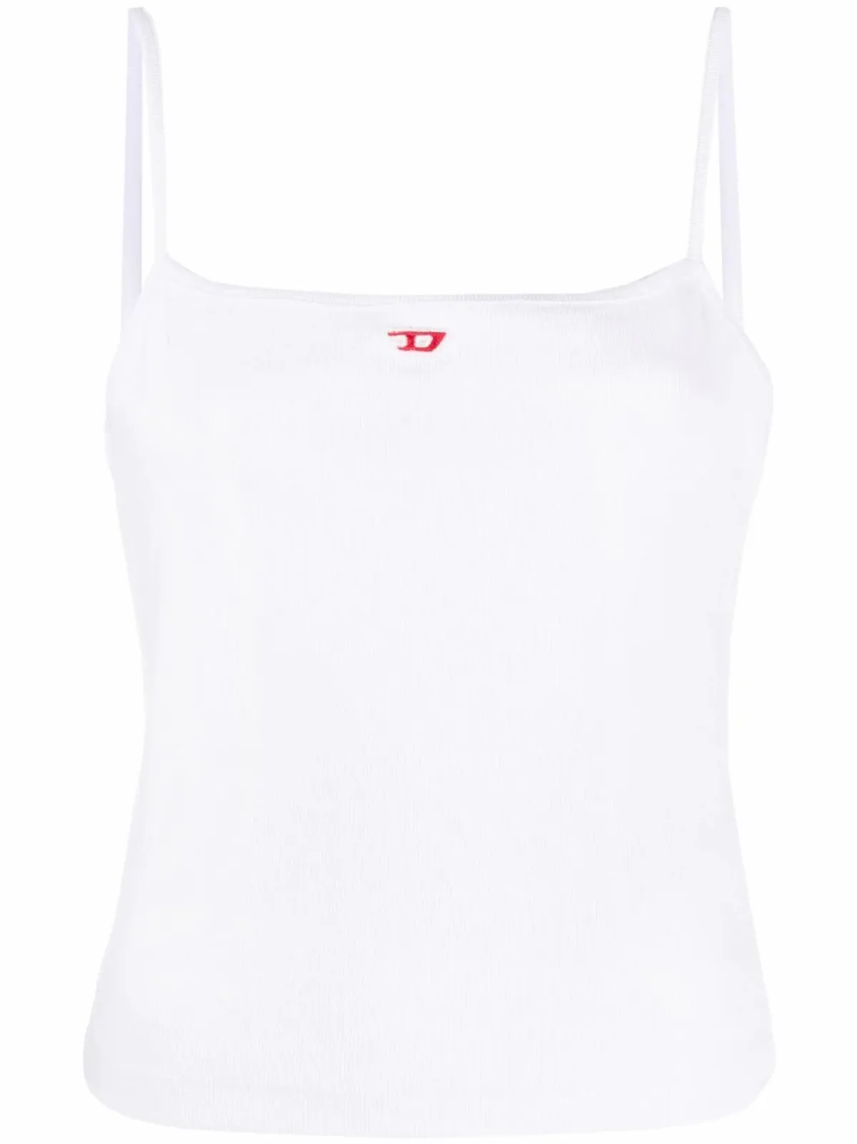 Diesel Logo-Patch Sleeveless White Top