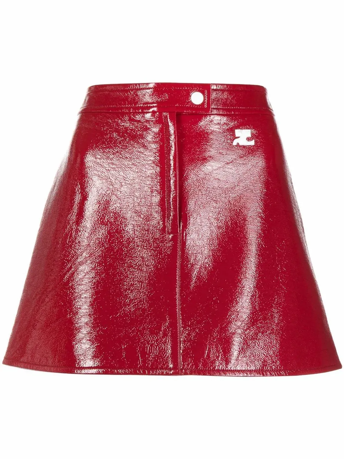 Courreges High-Shine Finish Red Mini Skirt