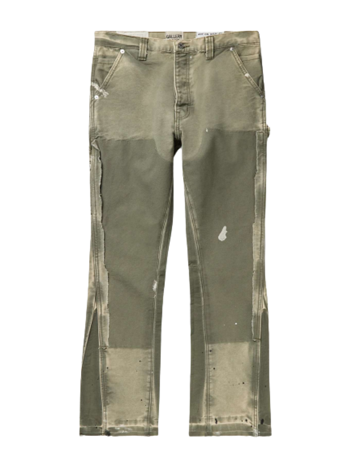 Gallery Dept. La Flare Slim-fit Distressed Denim Jeans In Green