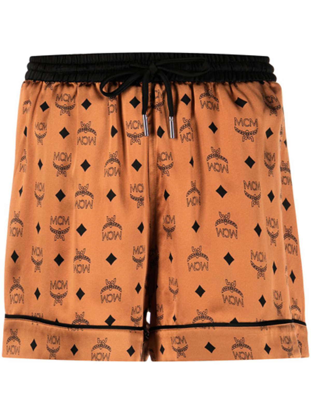 MCM Silk Sleep Shorts In Cognac