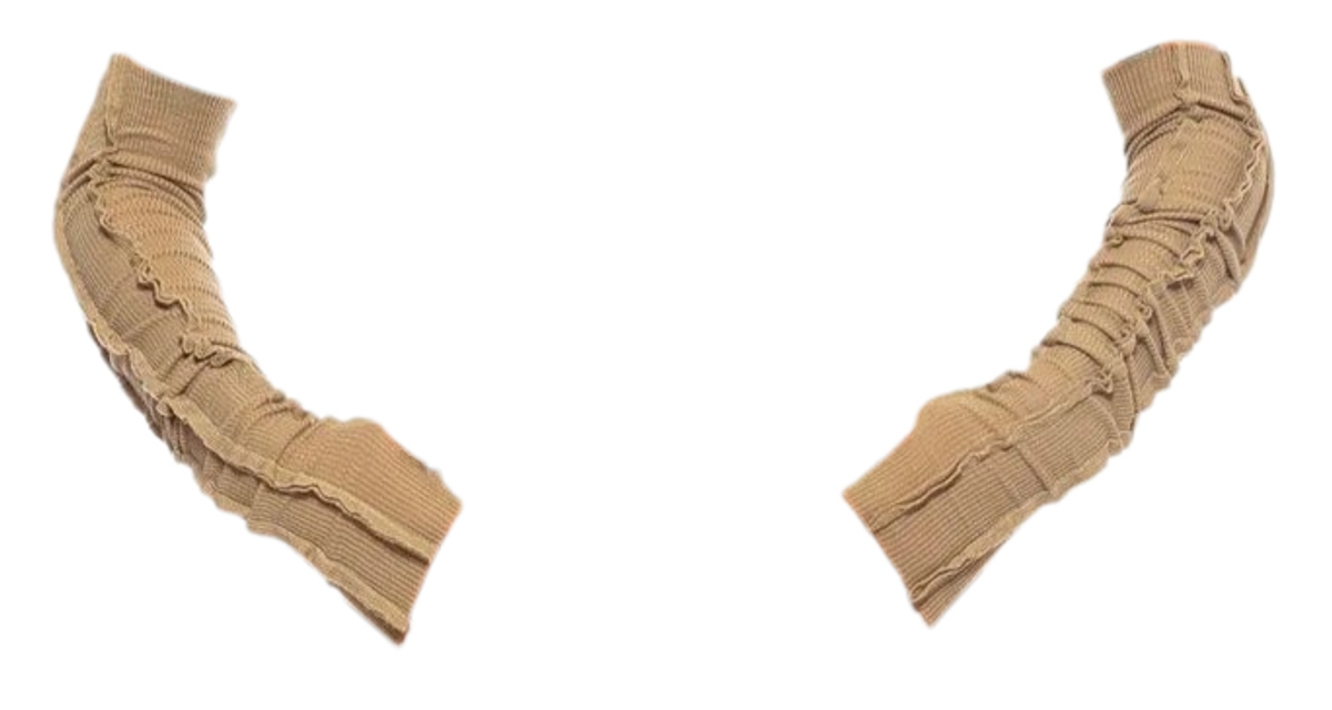 Sami Miro Taupe Rib Open Seam Arm Warmers