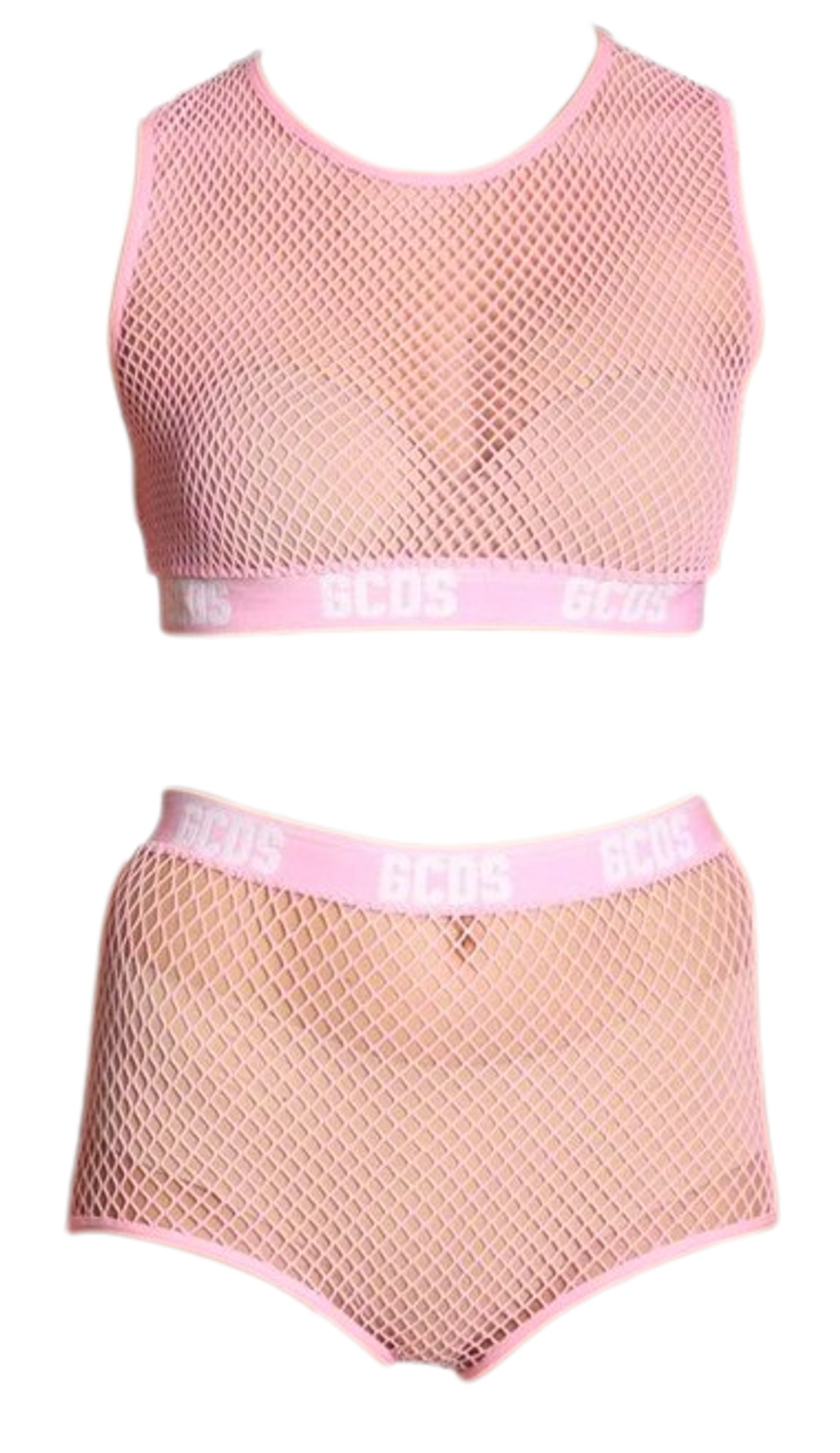 GCDS Rosa Fishnet Set Bra And Panties