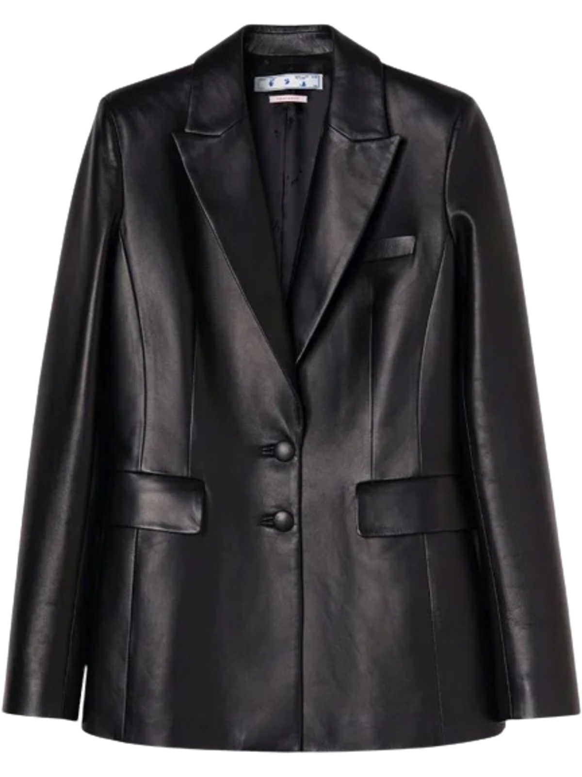 Off-White Corporate Single-Breasted Leather Blazer