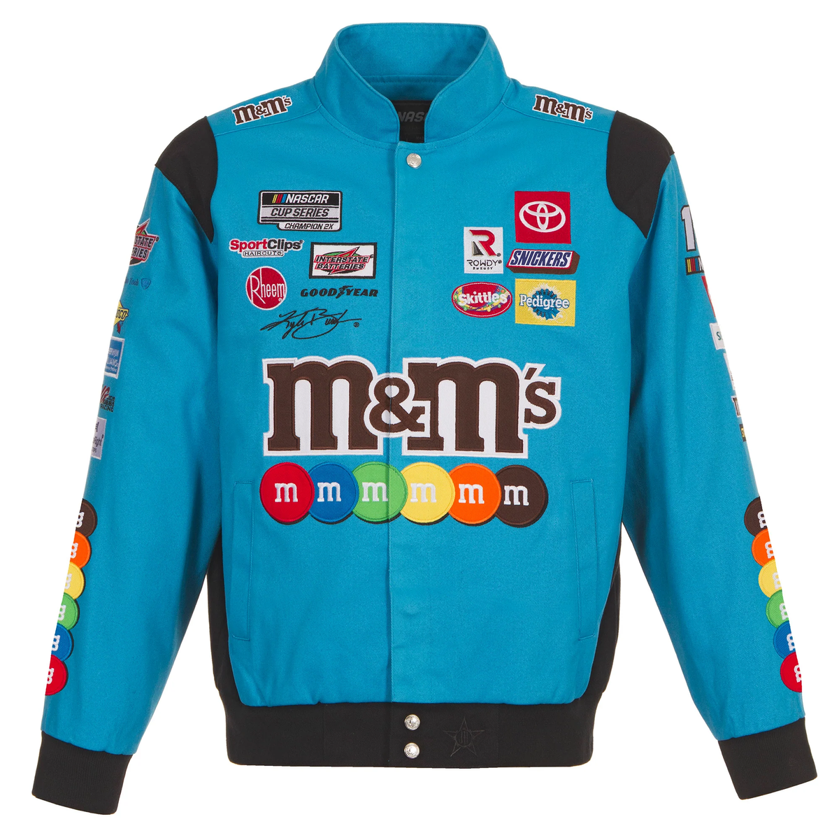 H&M Blue Full-Snap Twill Cotton Jacket