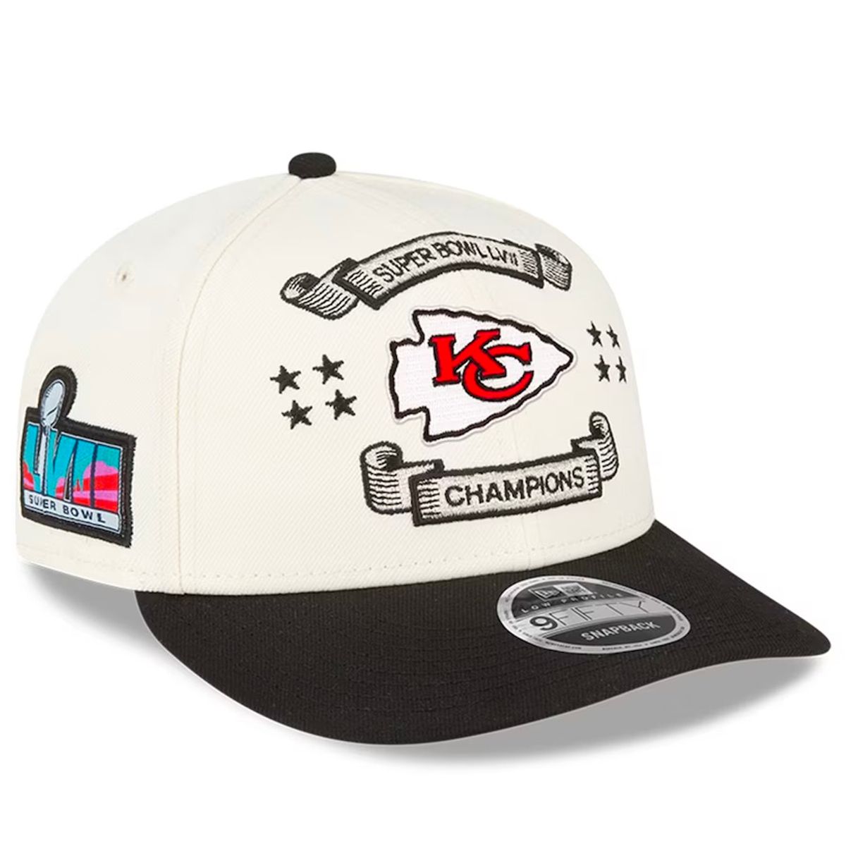 New Era Cream Kansas City Chiefs Super Bowl LVII Champions Locker Room 9FIFTY Low Profile Snapback Hat