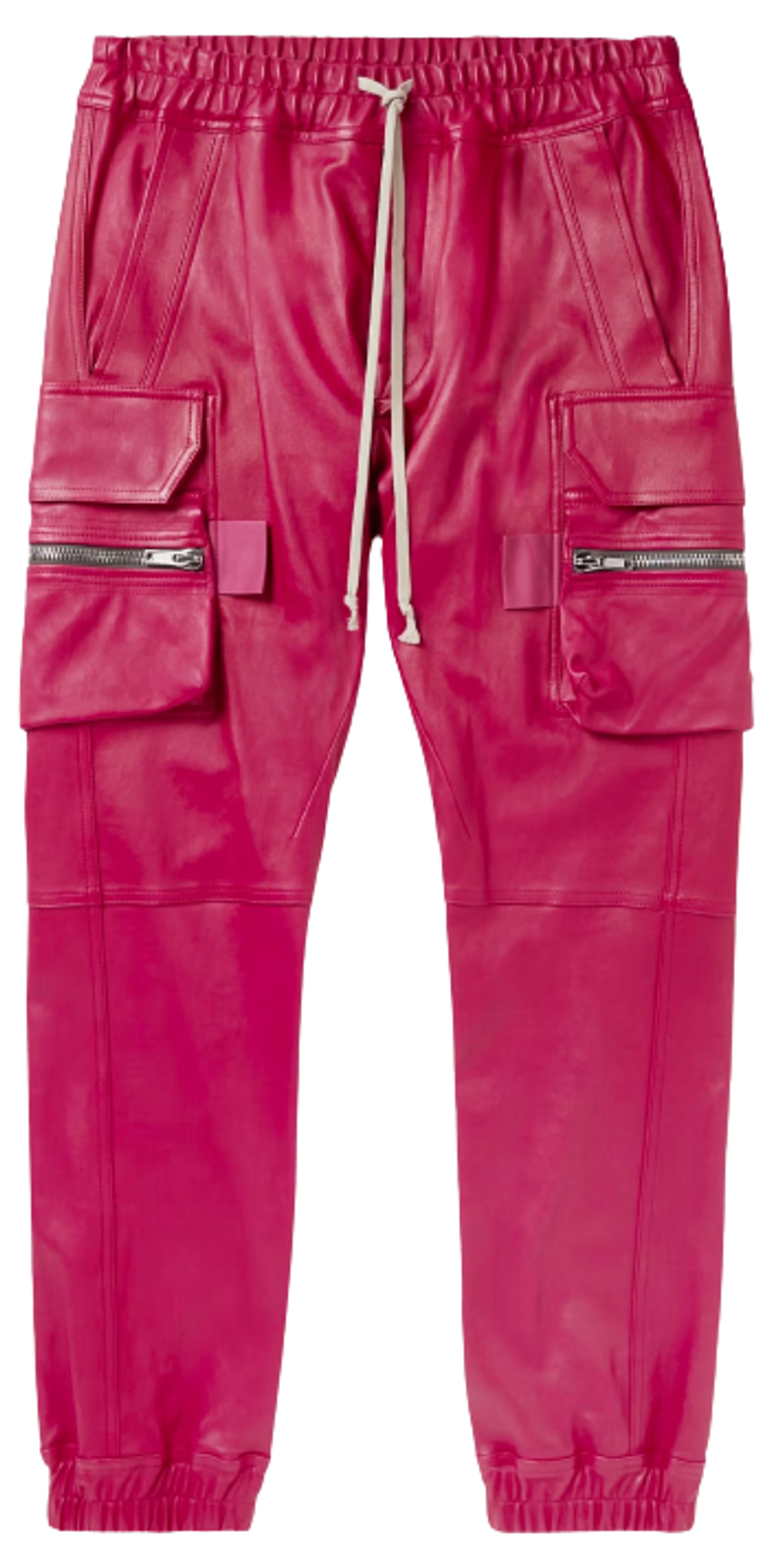 Rick Owens Tapered Leather And Cotton-blend Cargo Pants