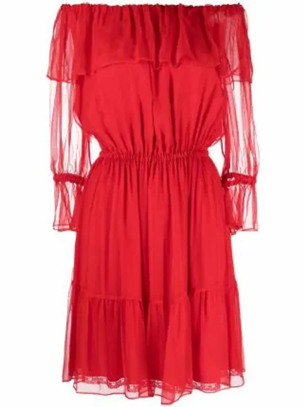 Gucci Off-Shoulder Ruffle Dress