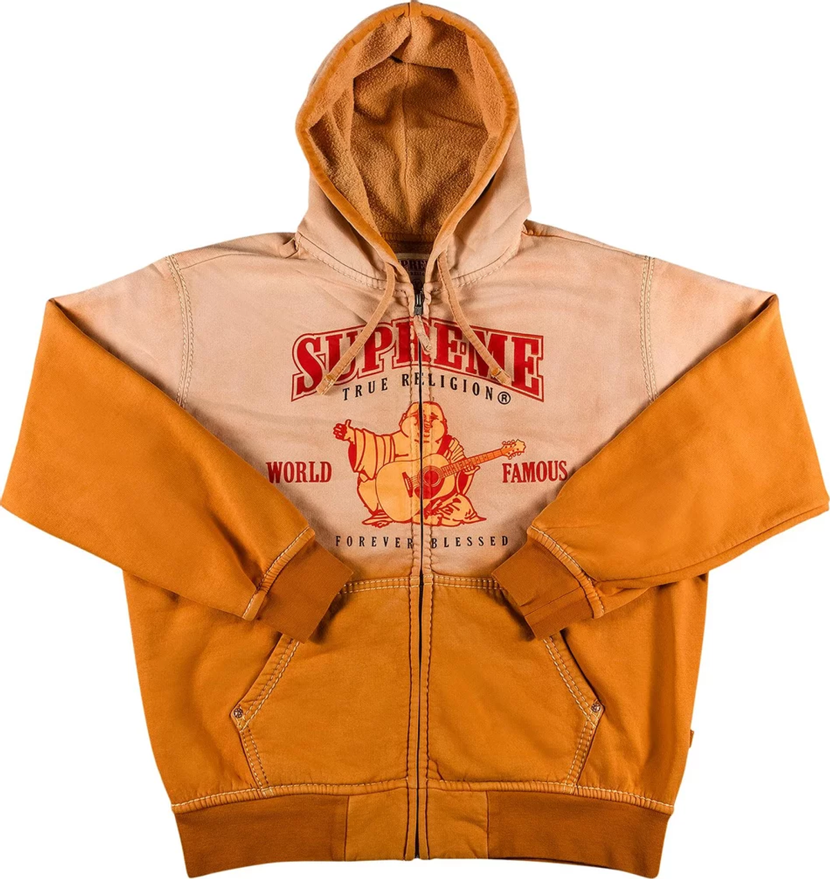 Supreme × True Religion Dusty Orange Zip-Up Hoodie