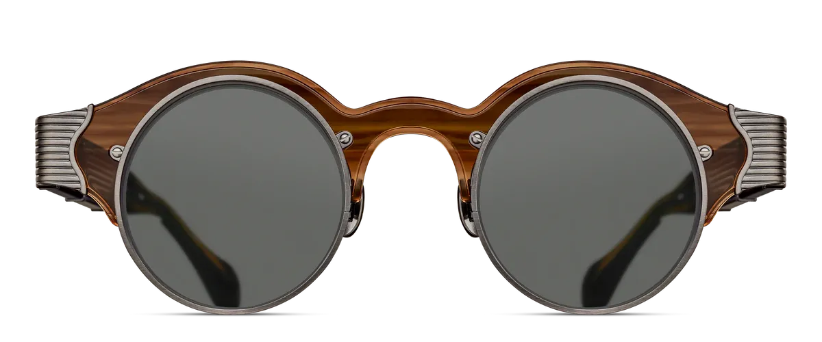 Lunettes De Soleil Matsuda 10605H – Fabriquées Au Japon – Monture Argentée, Verres Gris Miroir – Taille 43-24-143 – Neuves Avec étiquettes