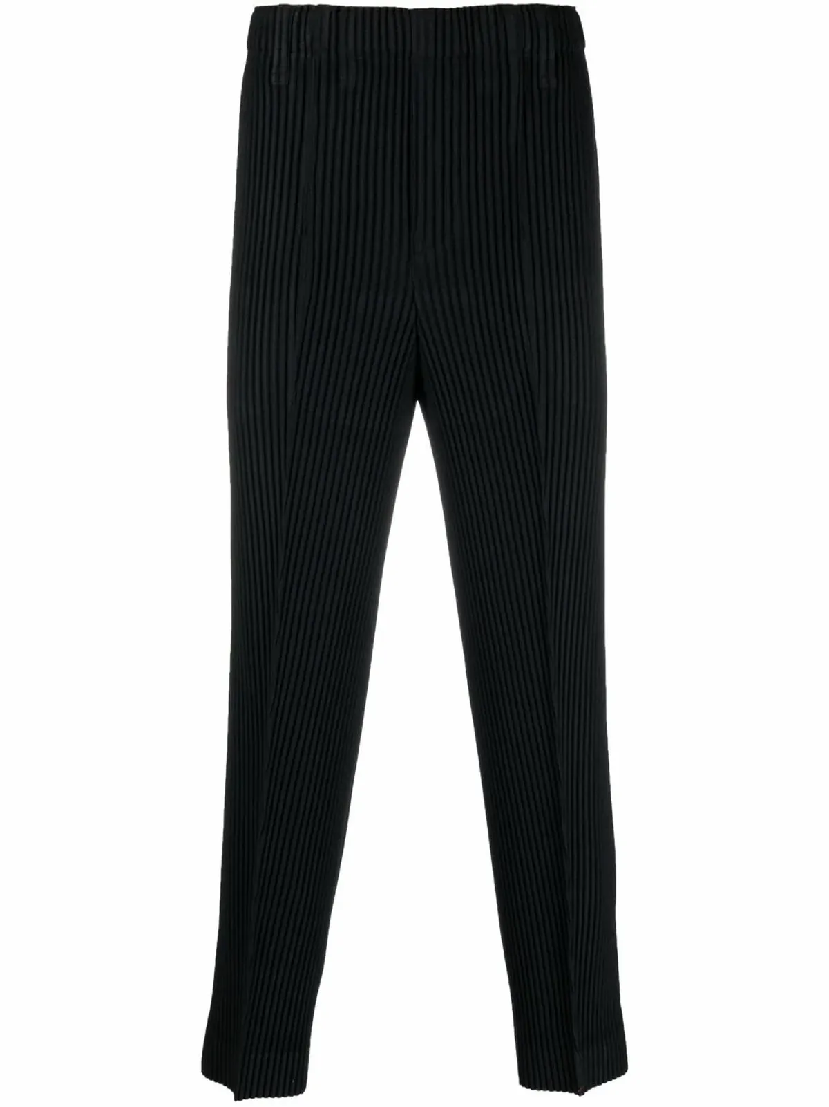 Issey Miyake Plisse-Effect Tailored Black Trousers