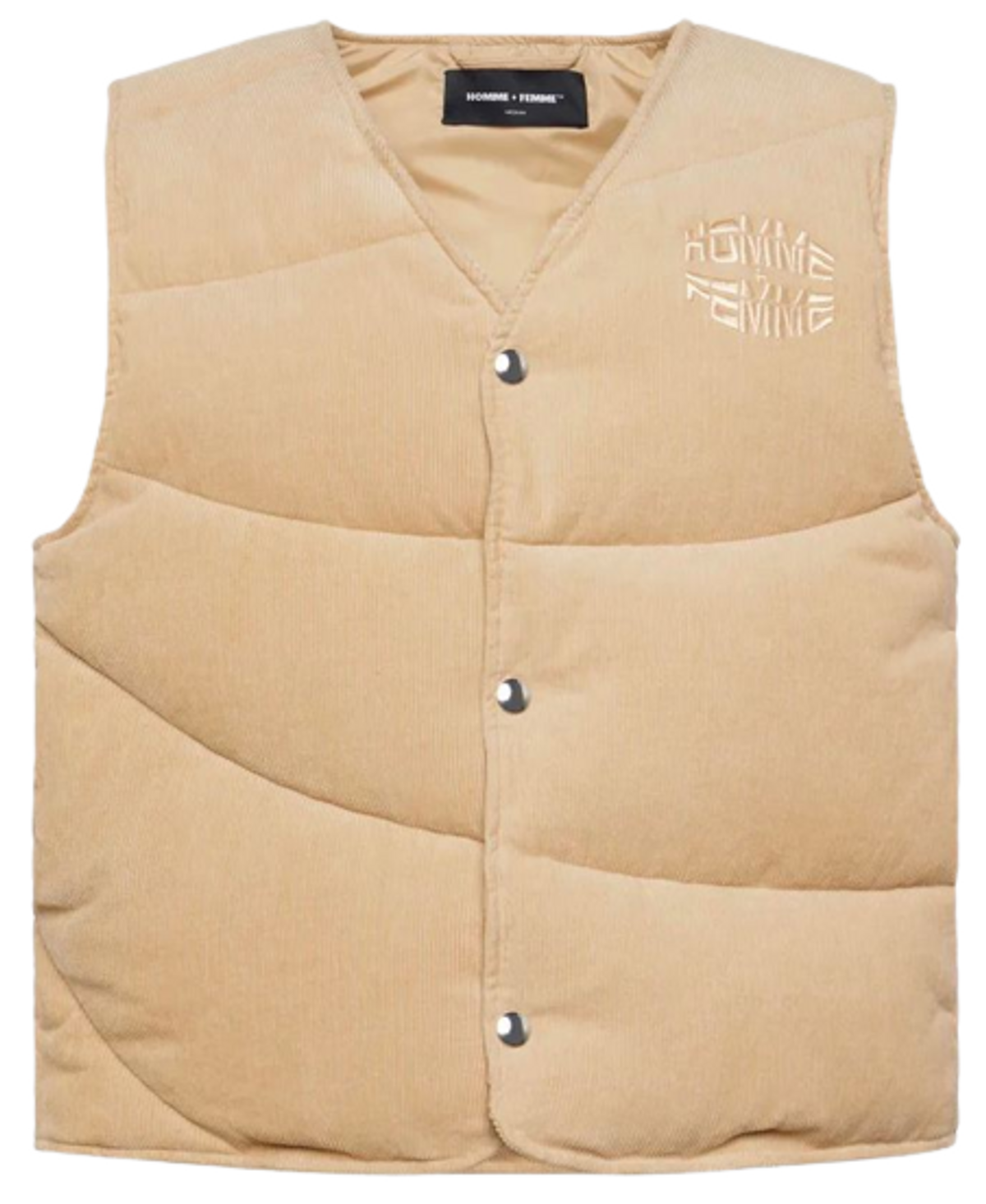 Homme + Femme Logo Corduroy Puffer Vest