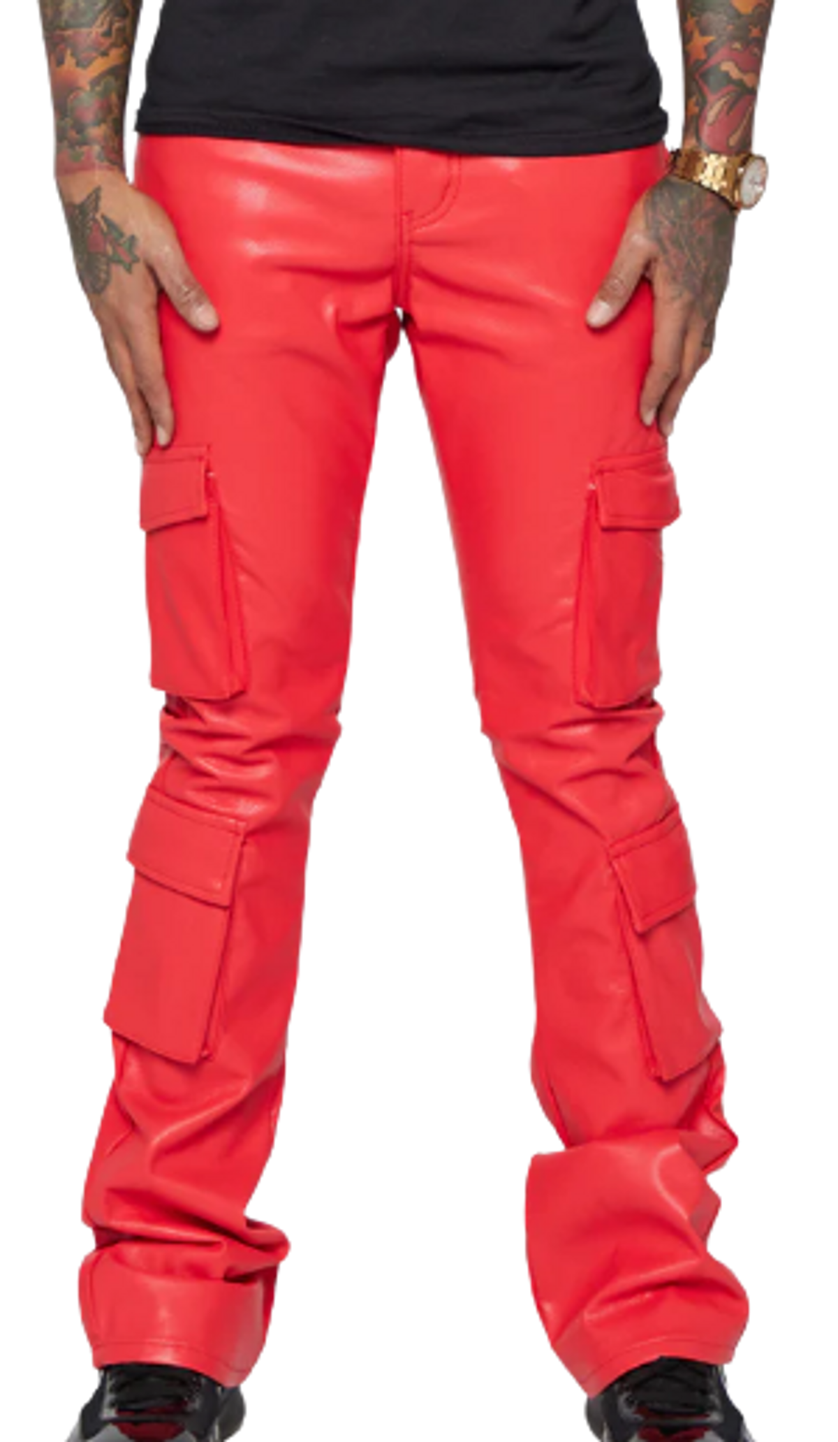 Valabasas Matted Red Banjo Stacked Pants