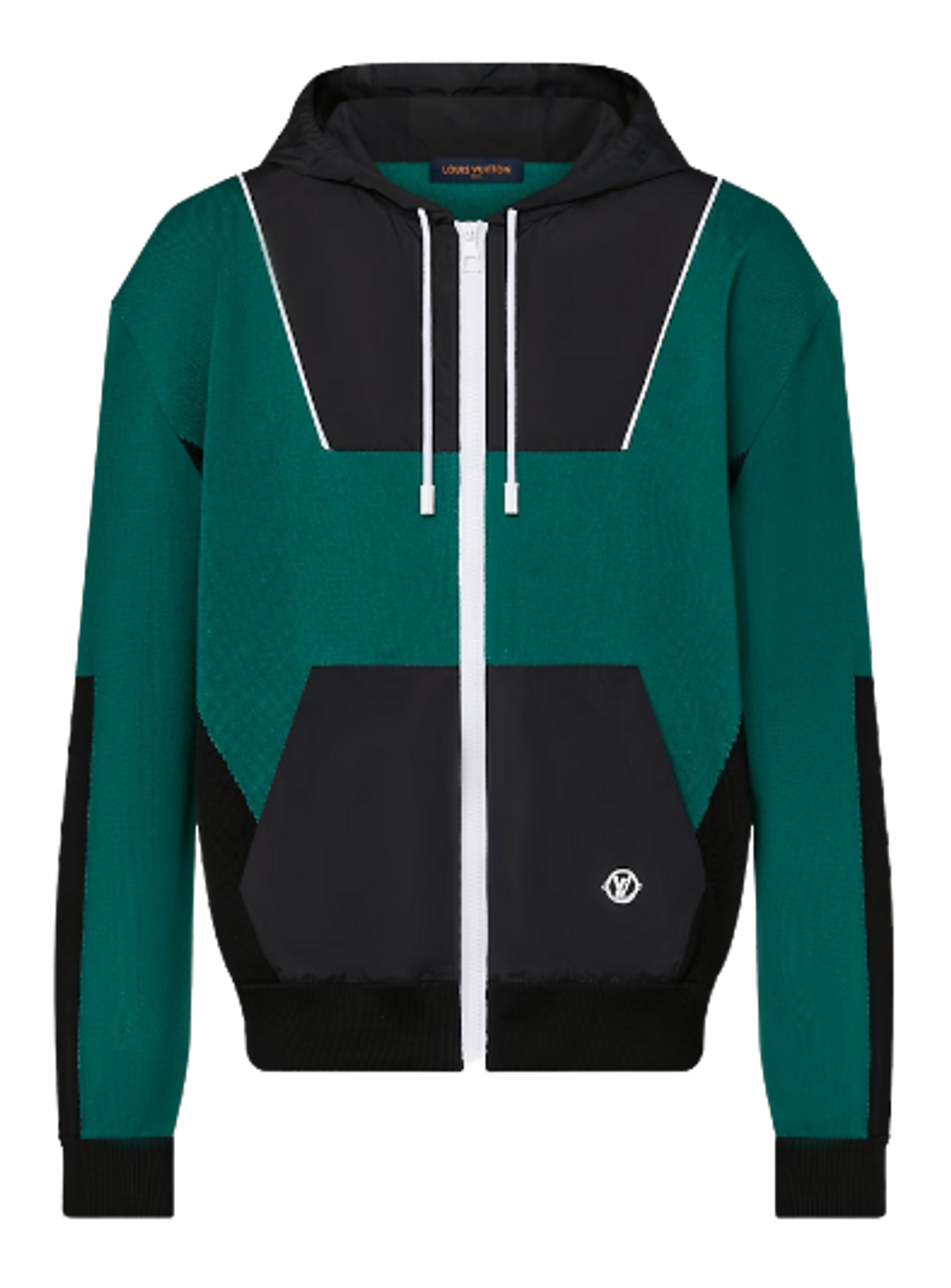 Louis Vuitton Moss Green Hybrid Nylon Hooded Tracksuit Jacket