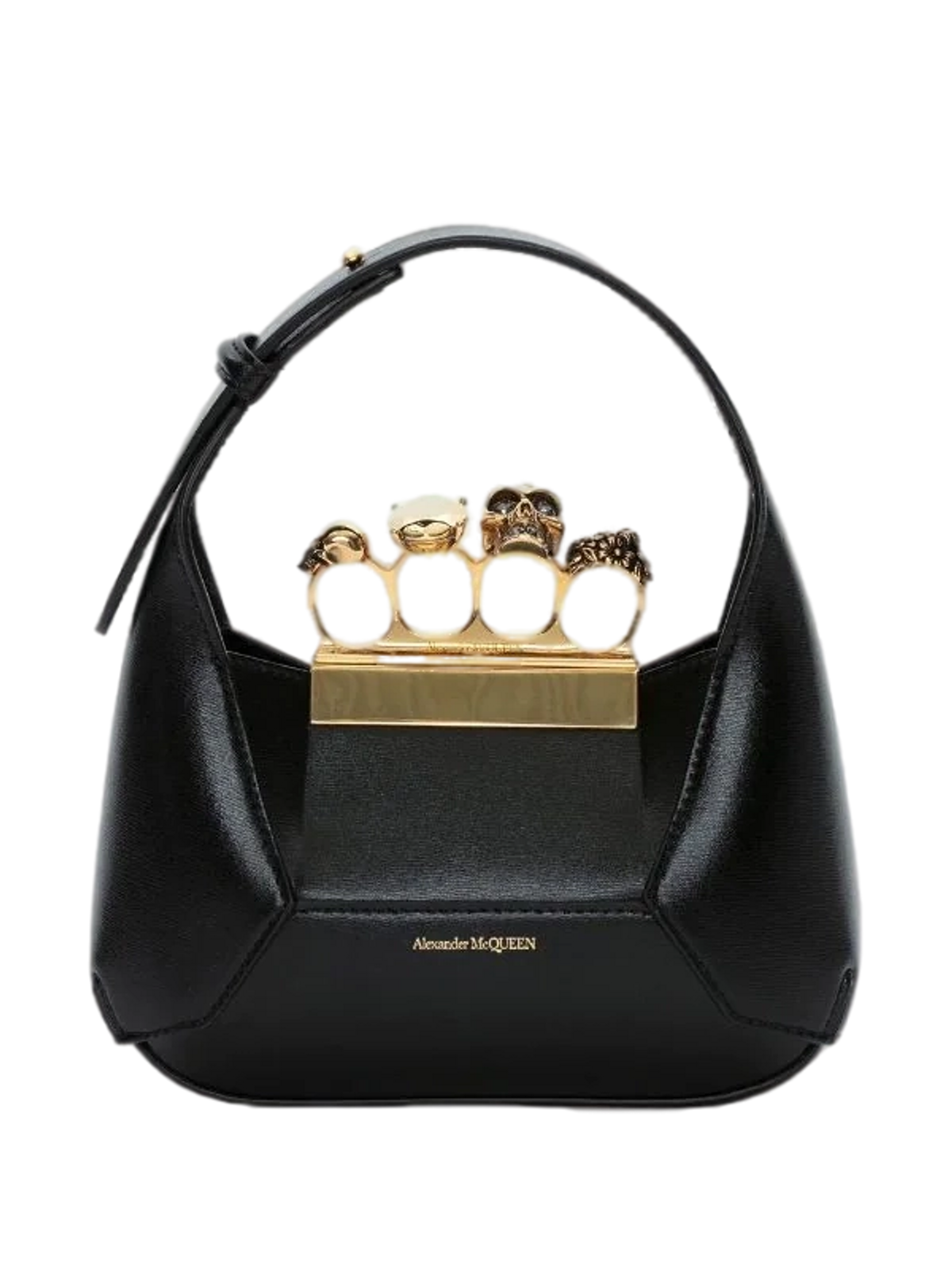 Alexander McQueen Jewelled Hobo Leather Mini Bag