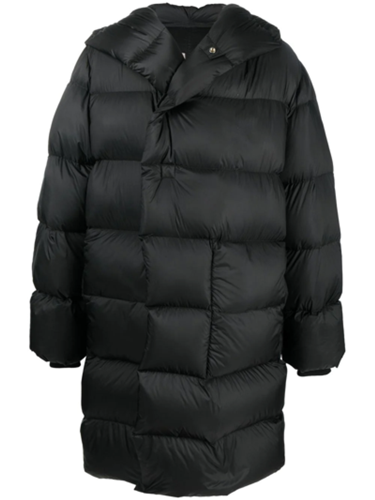 Rick Owens Black Detachable Sleeve Padded Coat