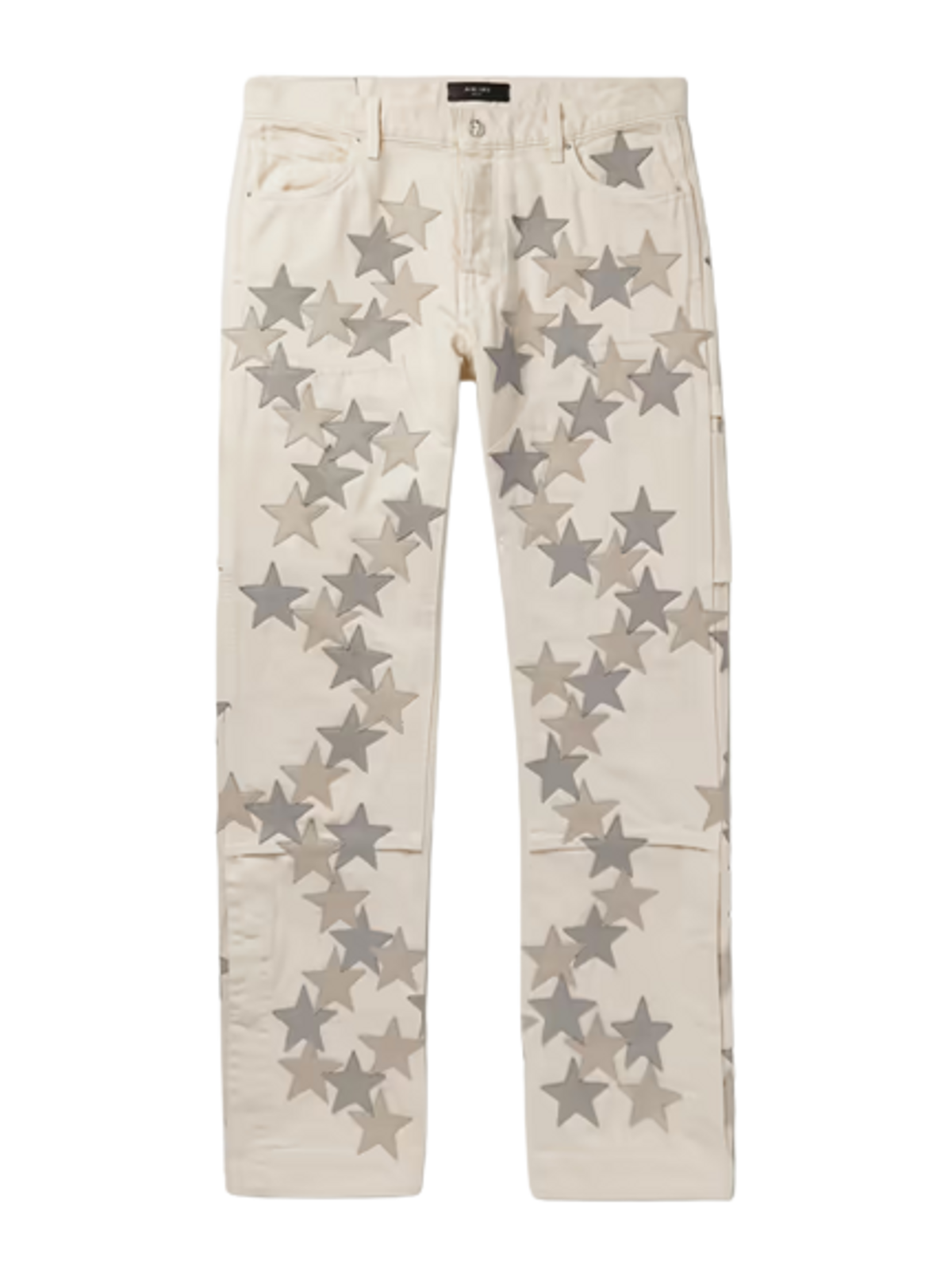 Amiri × Chemist White Carpenter Straight-Leg Leather-Appliquéd Jeans