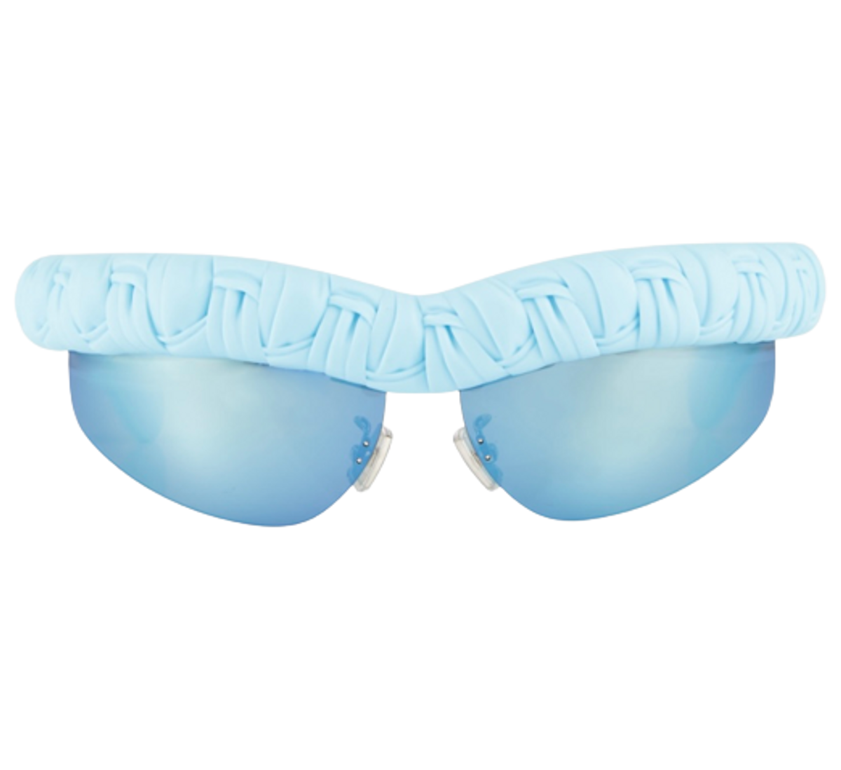 Bottega Veneta Pleat Wraparound Oval Sunglasses