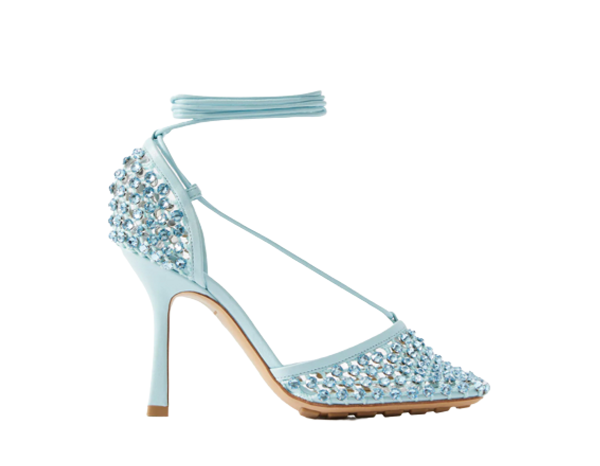 Bottega Veneta Sparkle Stretch Lace Up Sandal