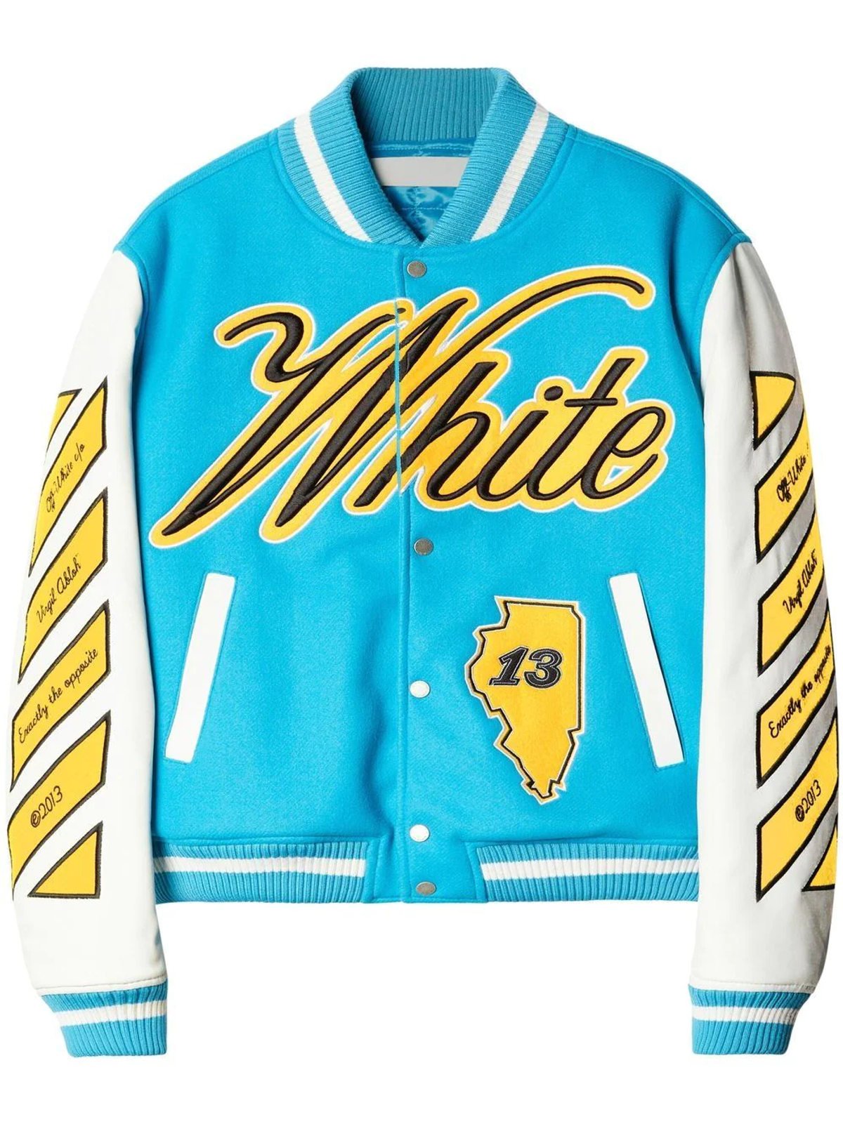Off-White Blue Vars World Leather Jacket