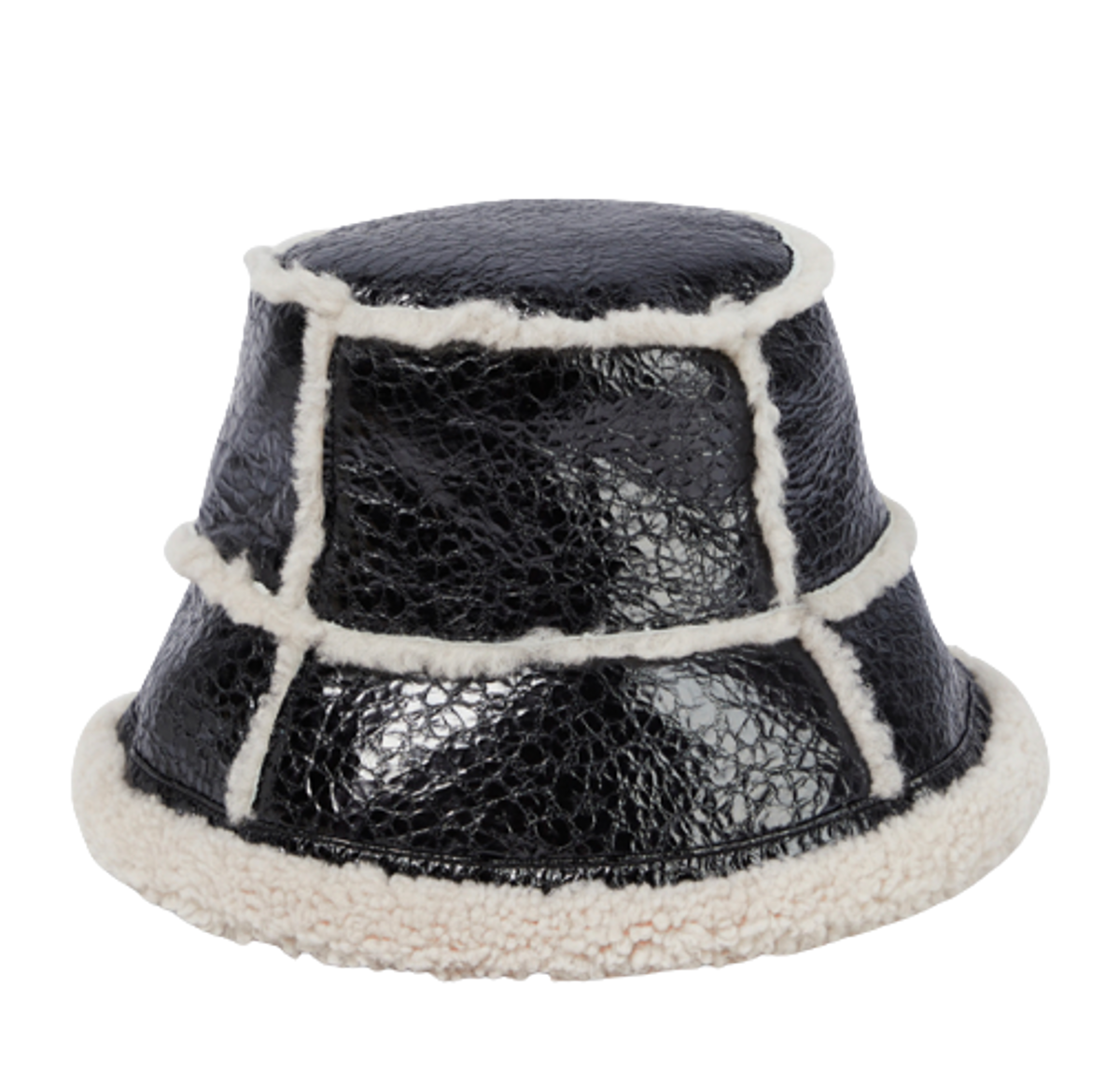 Jean Paul Gaultier Shearling-Trimmed Leather Bucket Hat