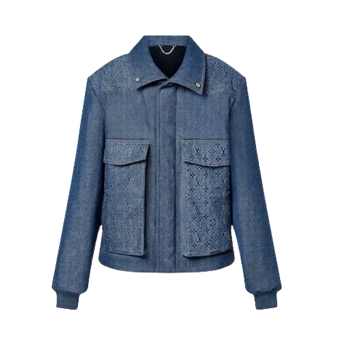 Louis Vuitton Pre-Owned Monogram Padded Denim Indigo Jacket