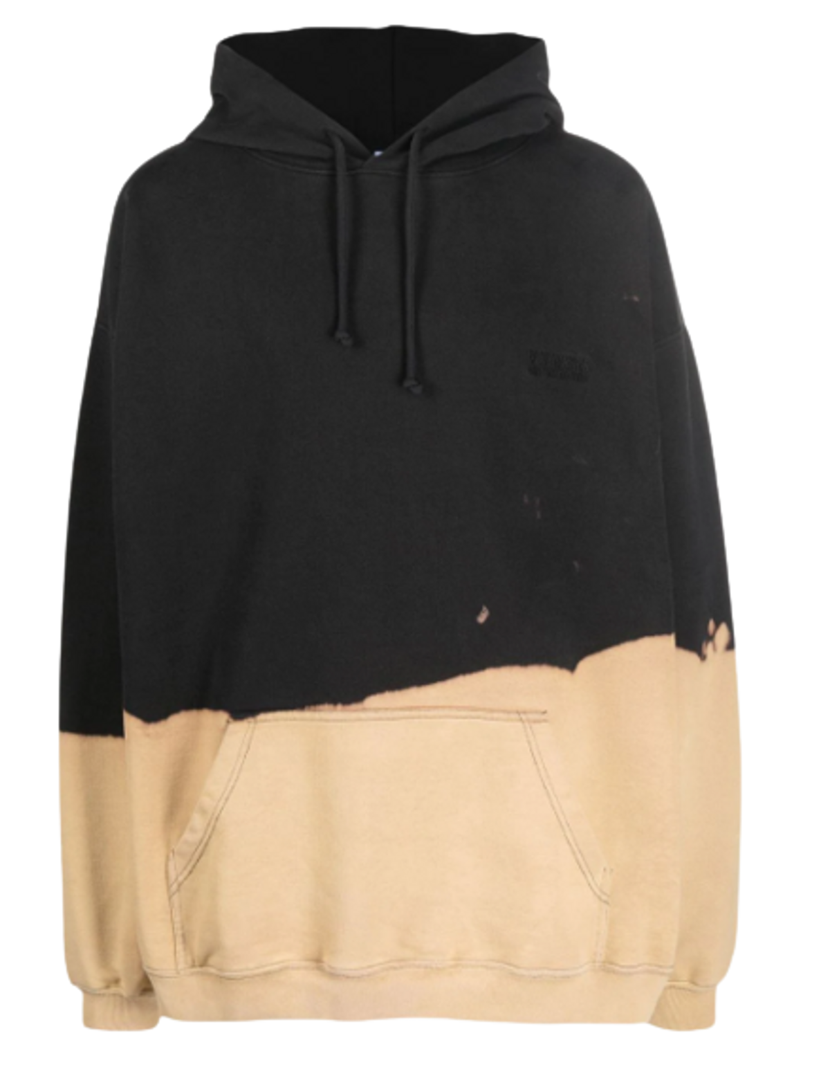 Vetements Logo Embroidered Bleached Cotton Blend Jersey Hoodie