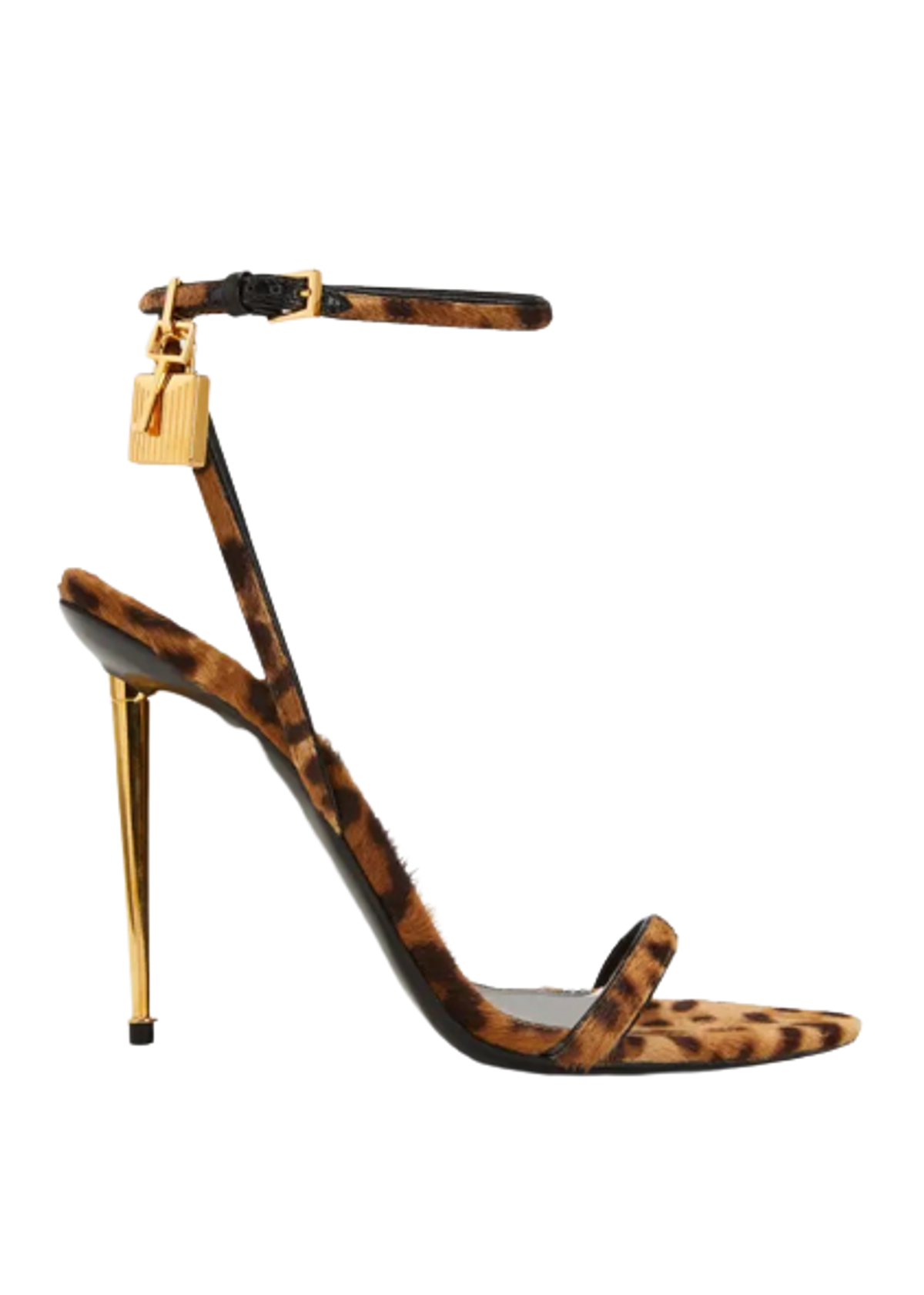 TOM FORD 26S HEELED SANDALS 100 MM IN LEOPARD PRINT CALFSKIN STYLE 4