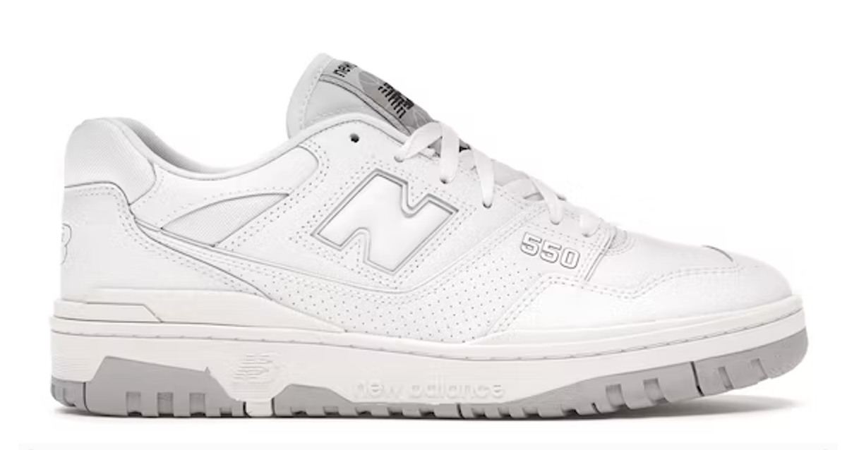 New Balance White And Grey 550 Sneakers