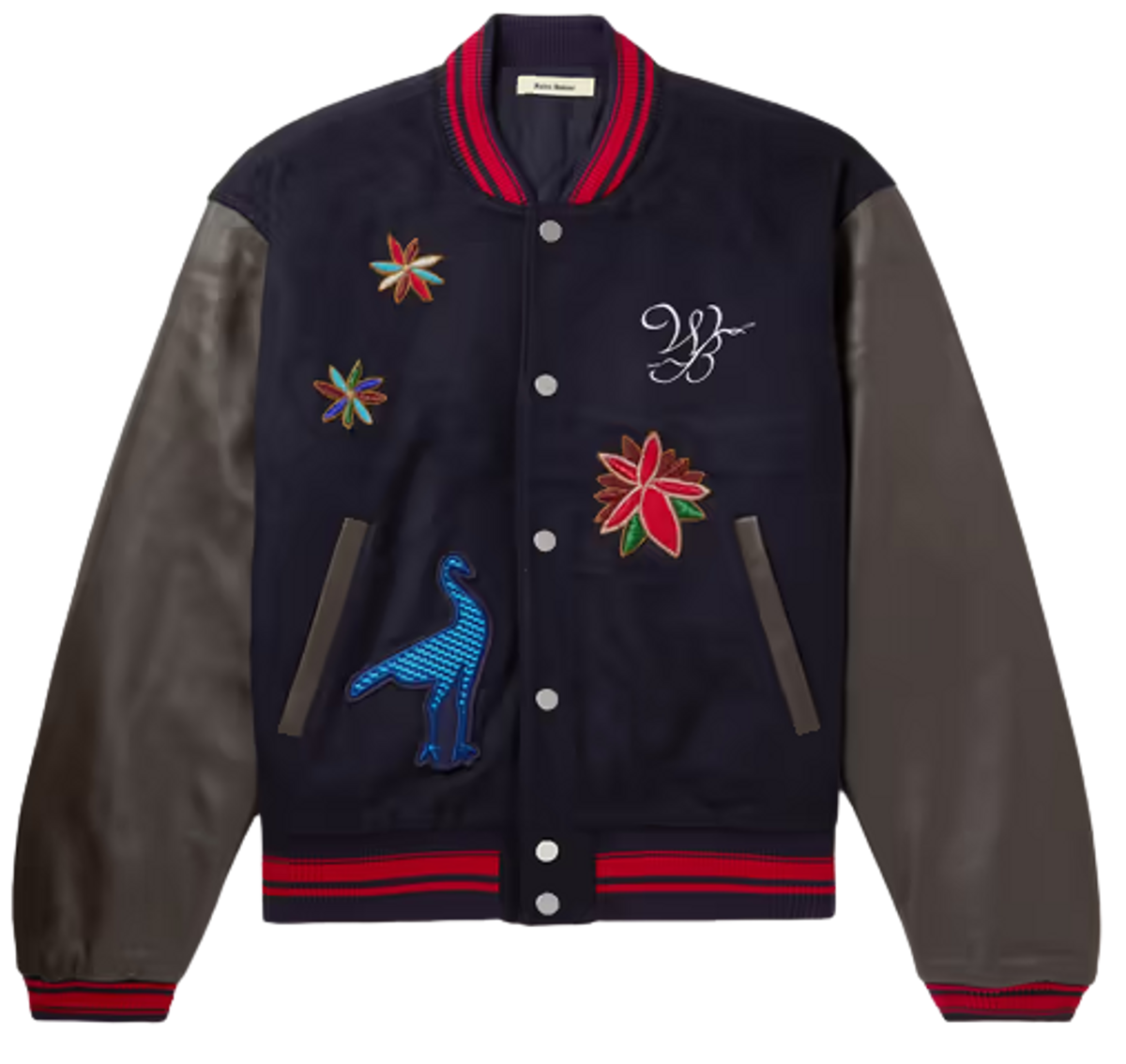 Wales Bonner Patchwork Padded Wool-Blend And Leather Bomber Jacket