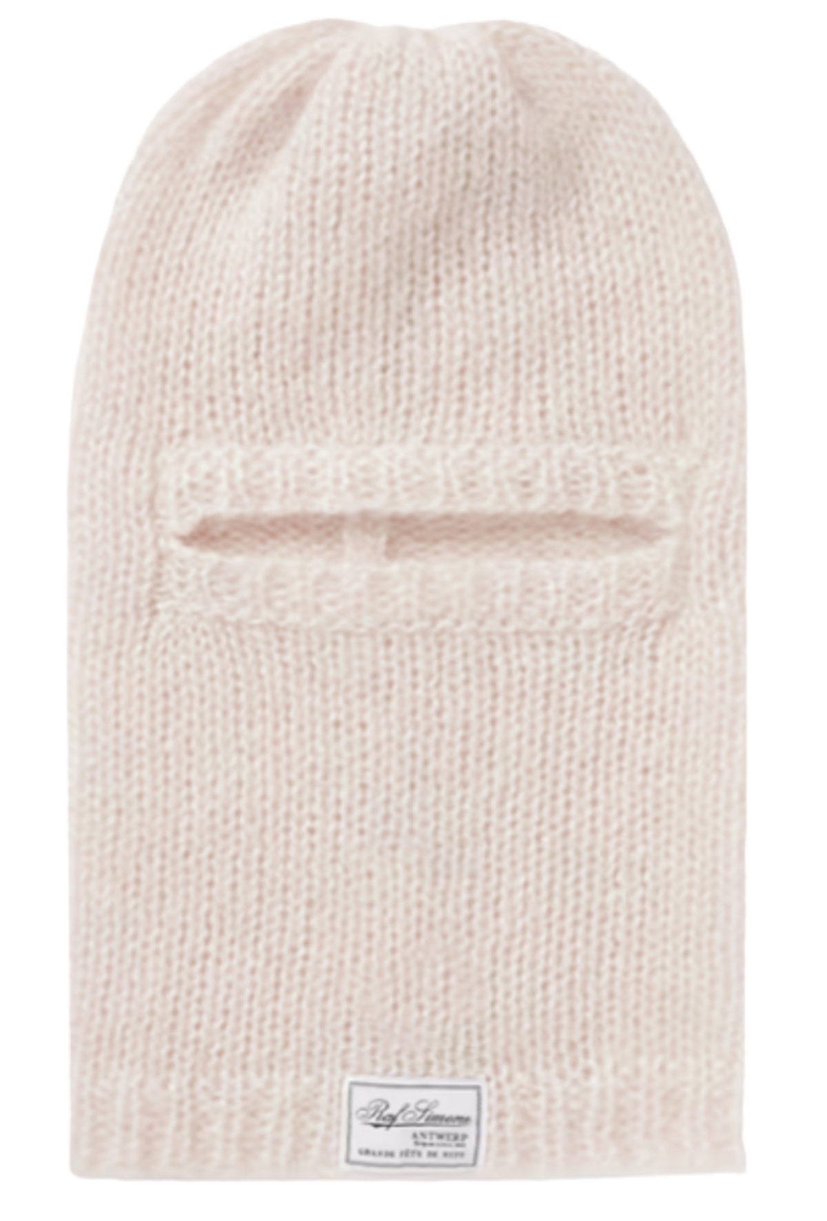 Raf Simons Logo Appliqued Ribbed Mohair Blend Balaclava