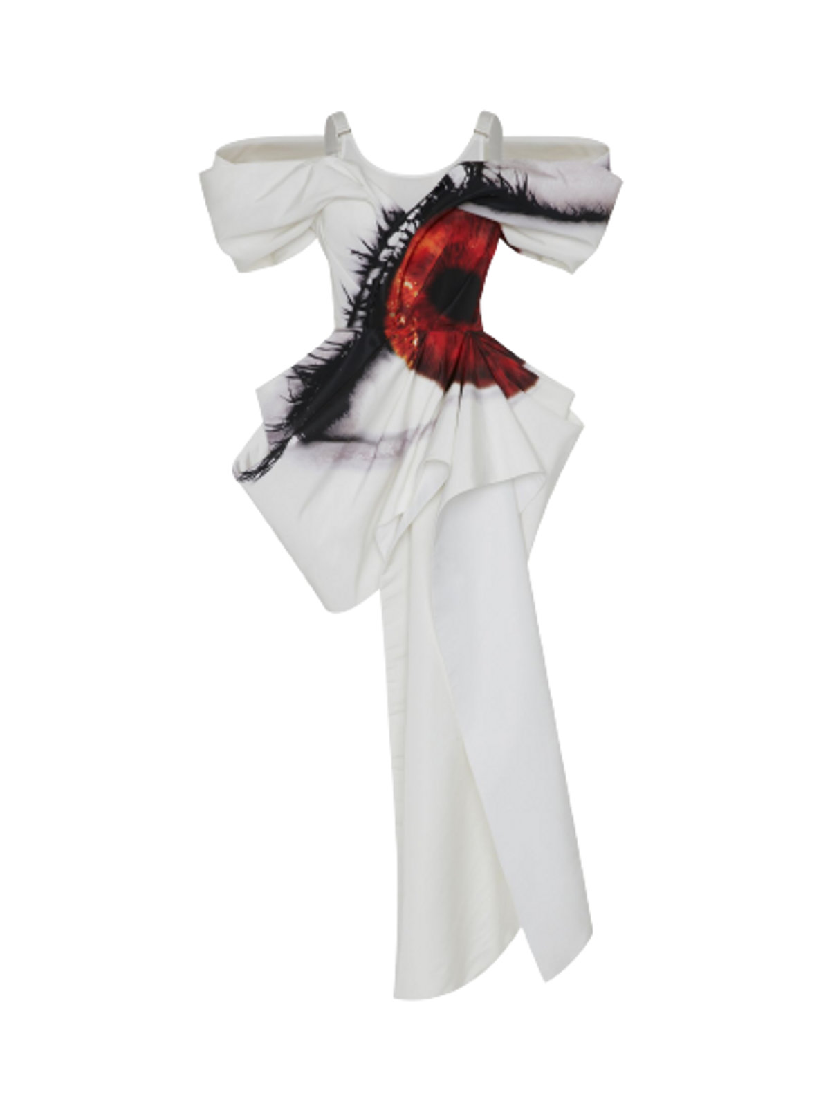 Alexander McQueen Iris Asymmetric Drape Dress