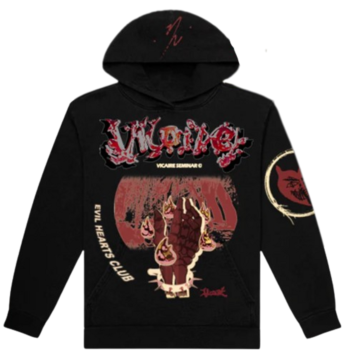 Vicaire × Evil Hearts Club Seminar Black Logo Hoodie