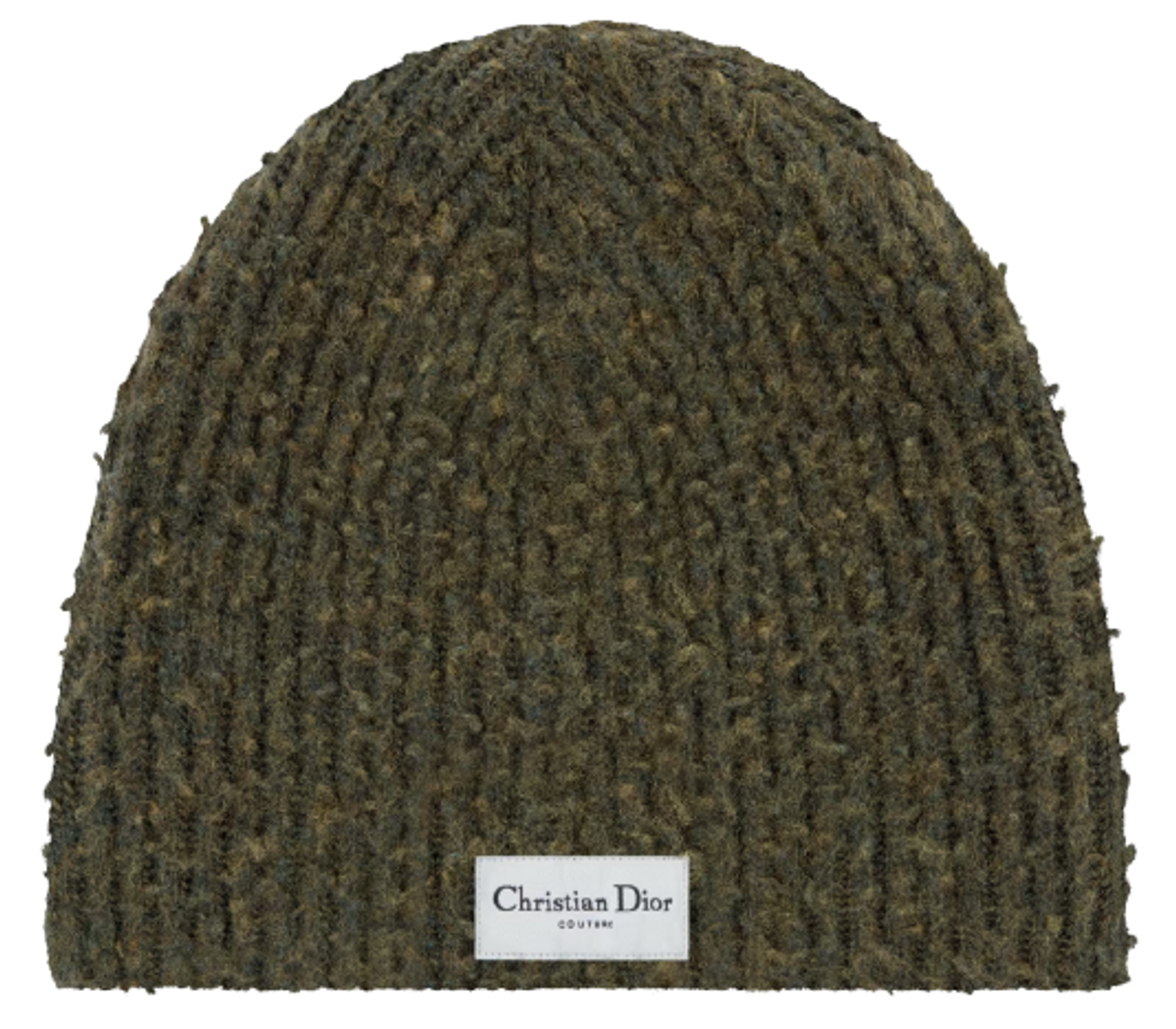 Dior Couture Khaki Wool Knit Beanie Hat