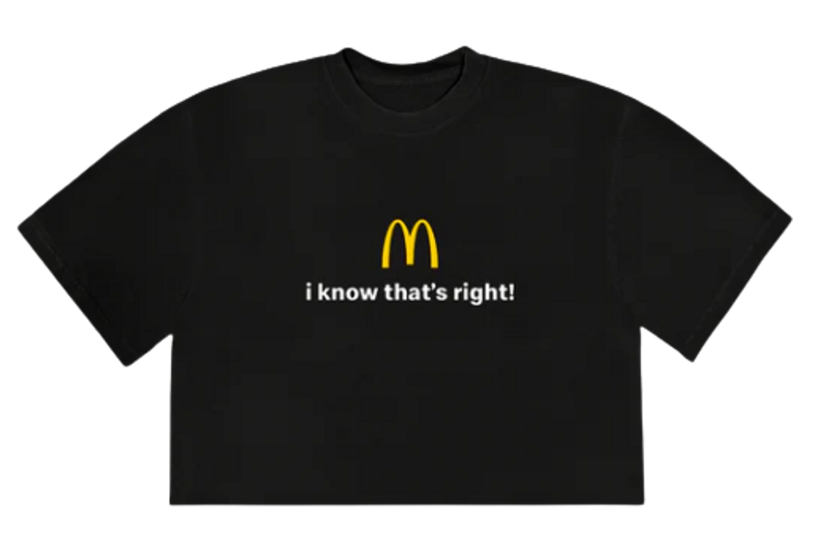 McDonald's Merch × Offset Merch × Cardi B Merch I Know Thats Right Cropped Black Tee