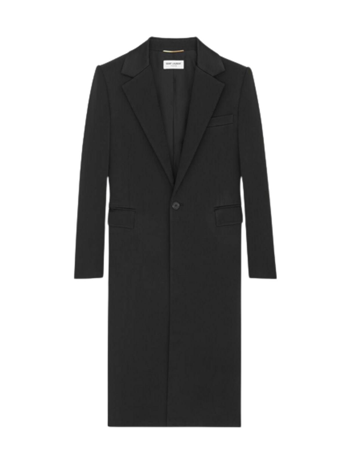 Saint Laurent Single-Breasted Crepe Satin Coat
