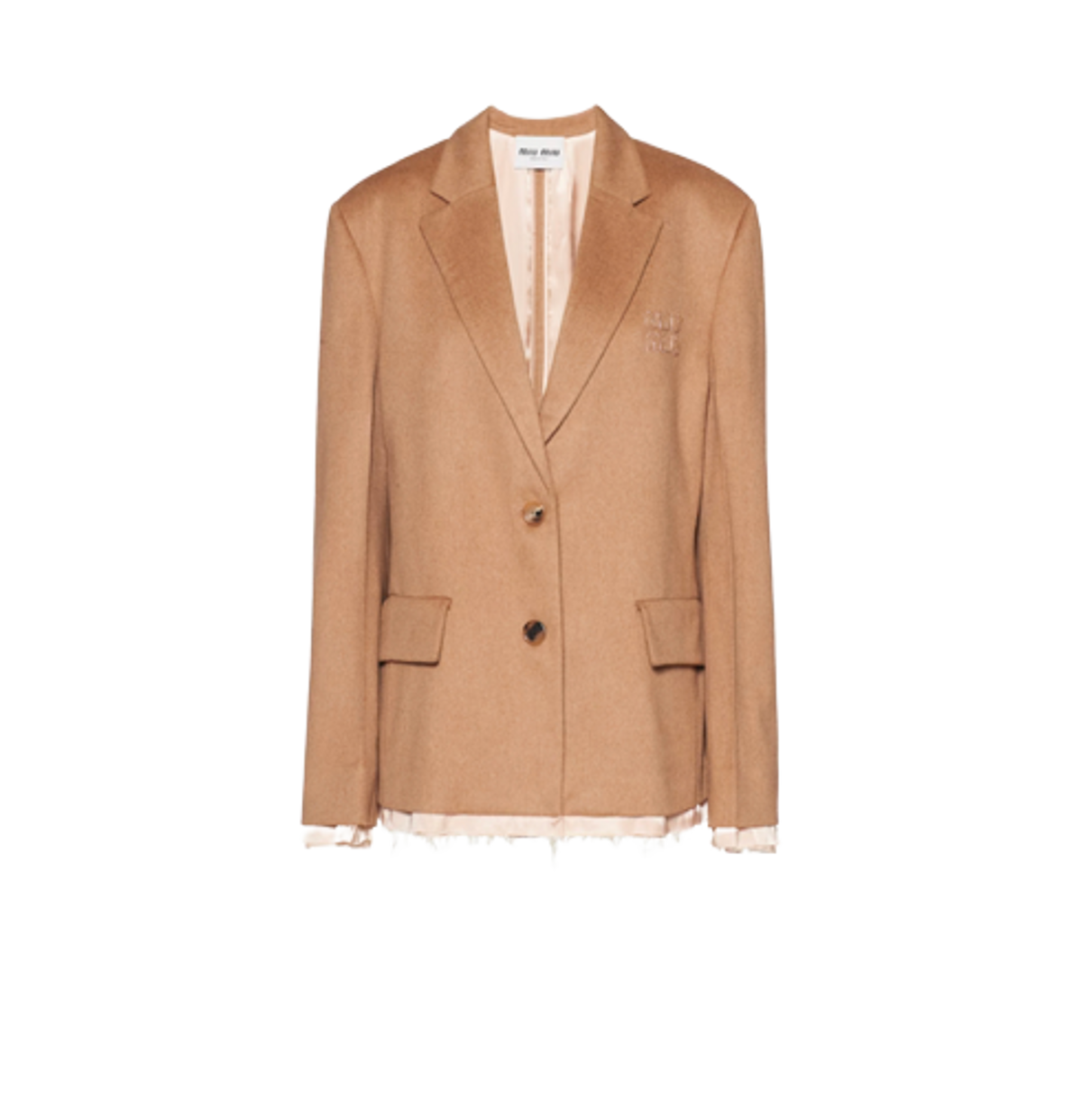 Miu Miu Single-Breasted Camel Hair Jacket
