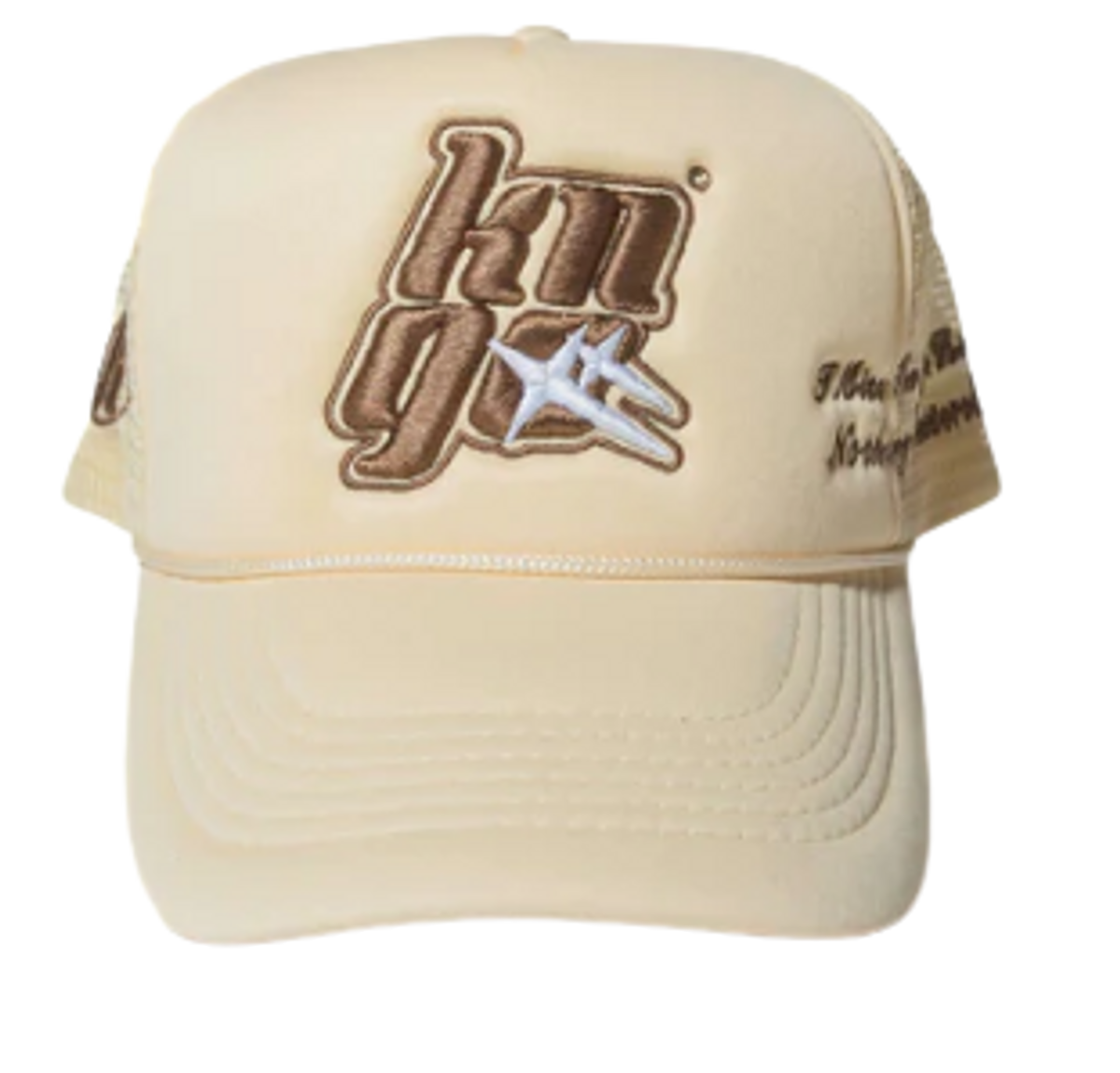 Kids Never Grow Old Butter Trucker Hat WHAT’S ON THE STAR?