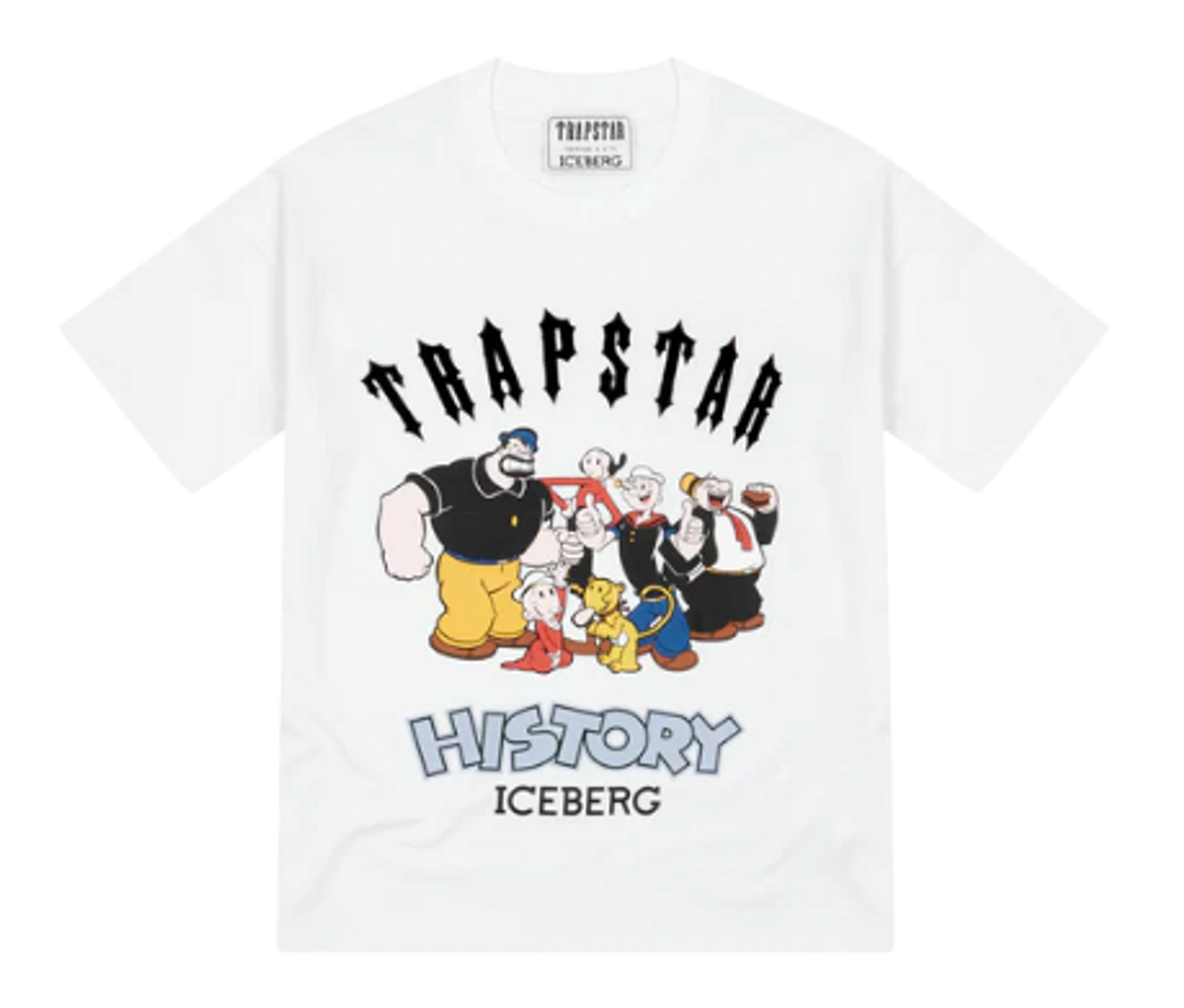 Iceberg × Trapstar Popeye Chenille Logo White TShirt WHAT’S ON THE STAR?