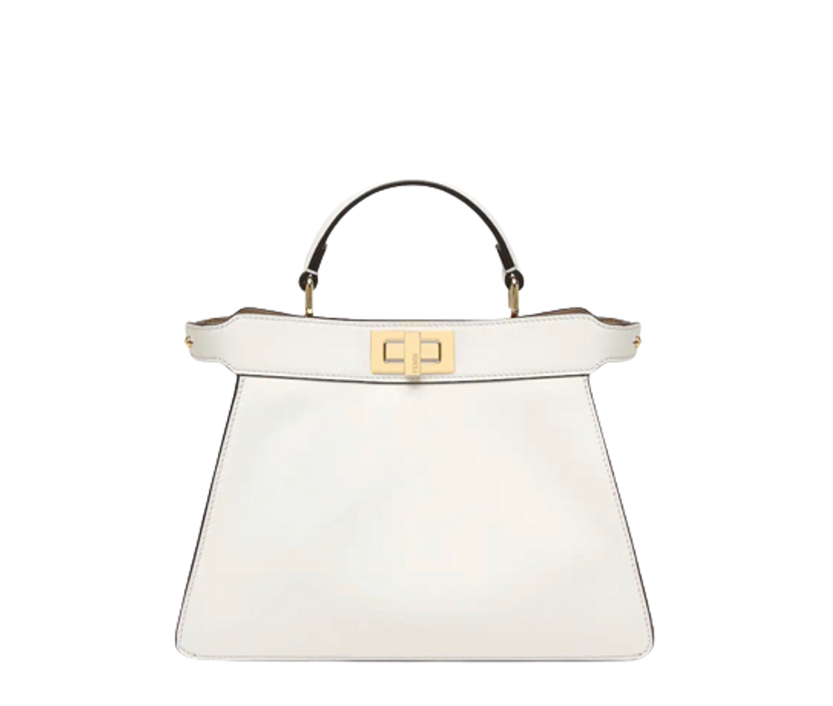 FENDI 27 BAG IN WHITE CALFSKIN WITH GOLD HARDWARE