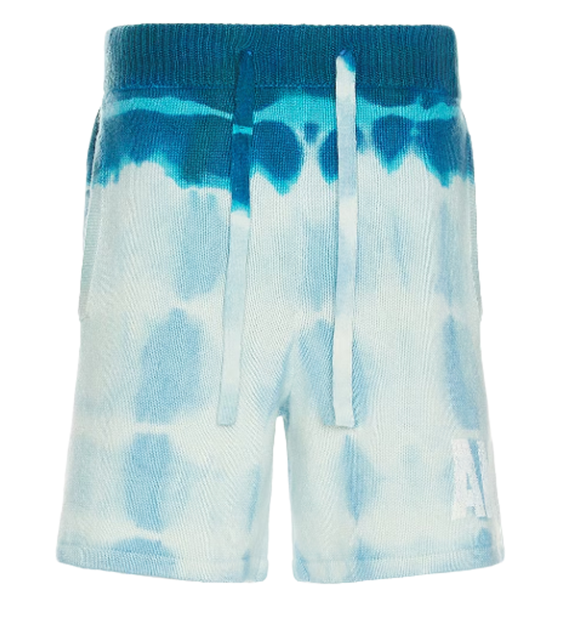 Amiri Tie Dye Knit Blue Football Shorts