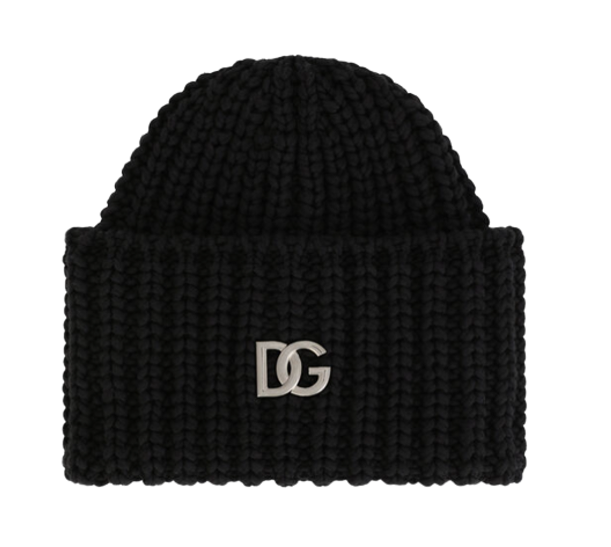 Dolce & Gabbana Black Logo Cotton-Blend Beanie