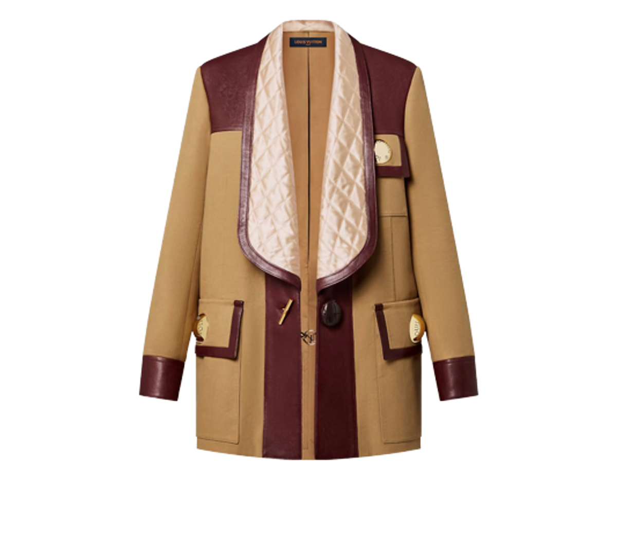 Louis Vuitton Stud Button Leather Accent Jacket