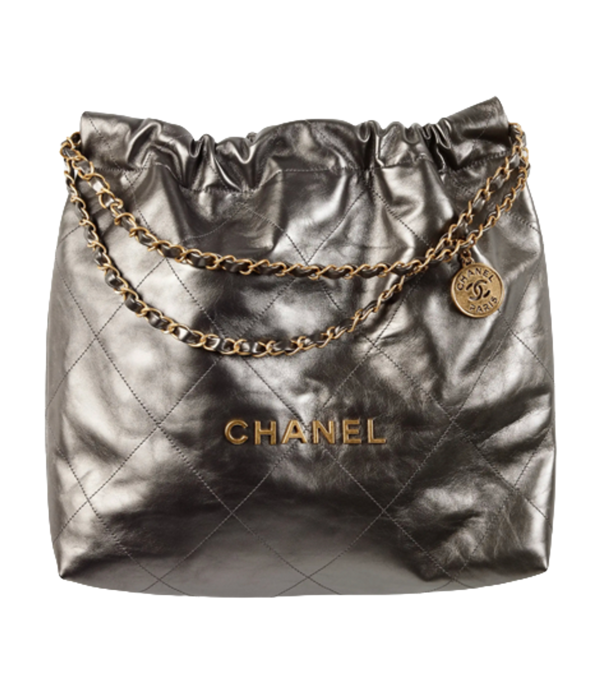 Chanel Metallic Calfskin & Gold-Tone Metal Handbag