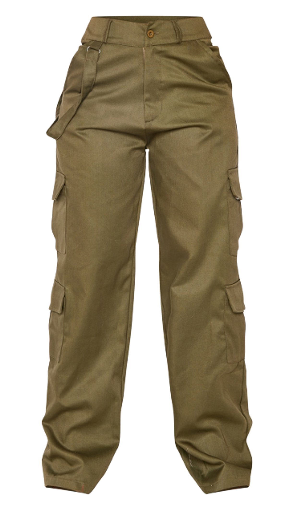 Pretty Little Thing Petite Khaki Twill Pants
